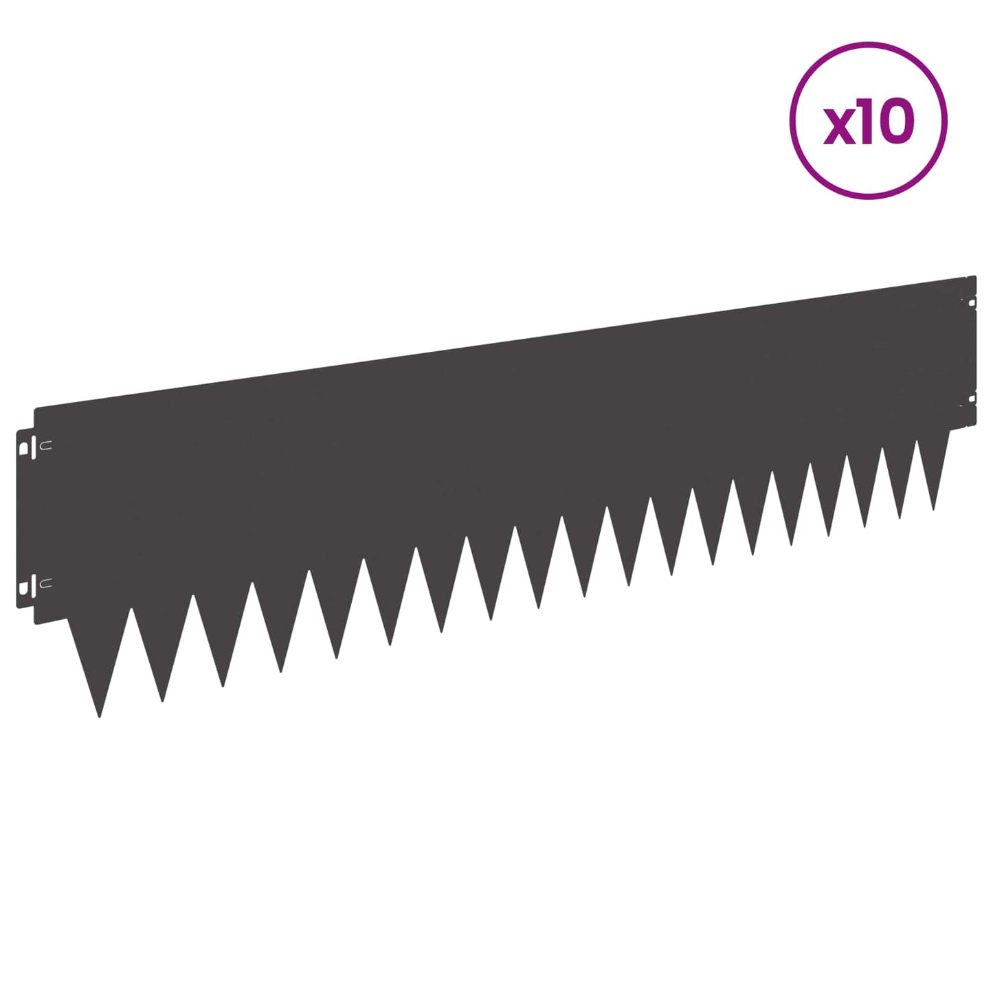 Plænekant 10 pcs 103 x 25 cm metal Sort