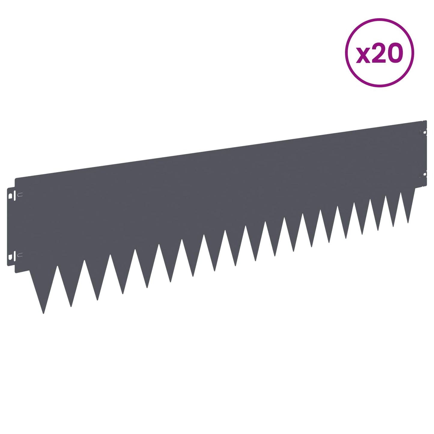 Plænekant 20 pcs 103 x 25 cm metal Antracit