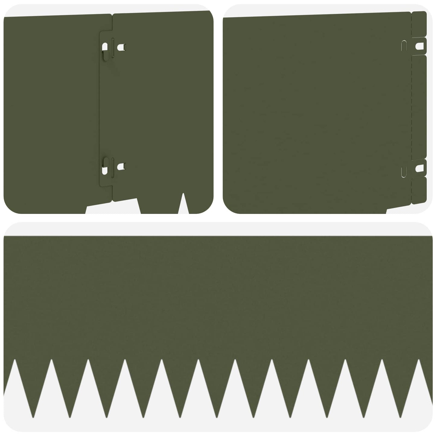 Plænekant 10 pcs 103 x 25 cm metal Olivengrøn