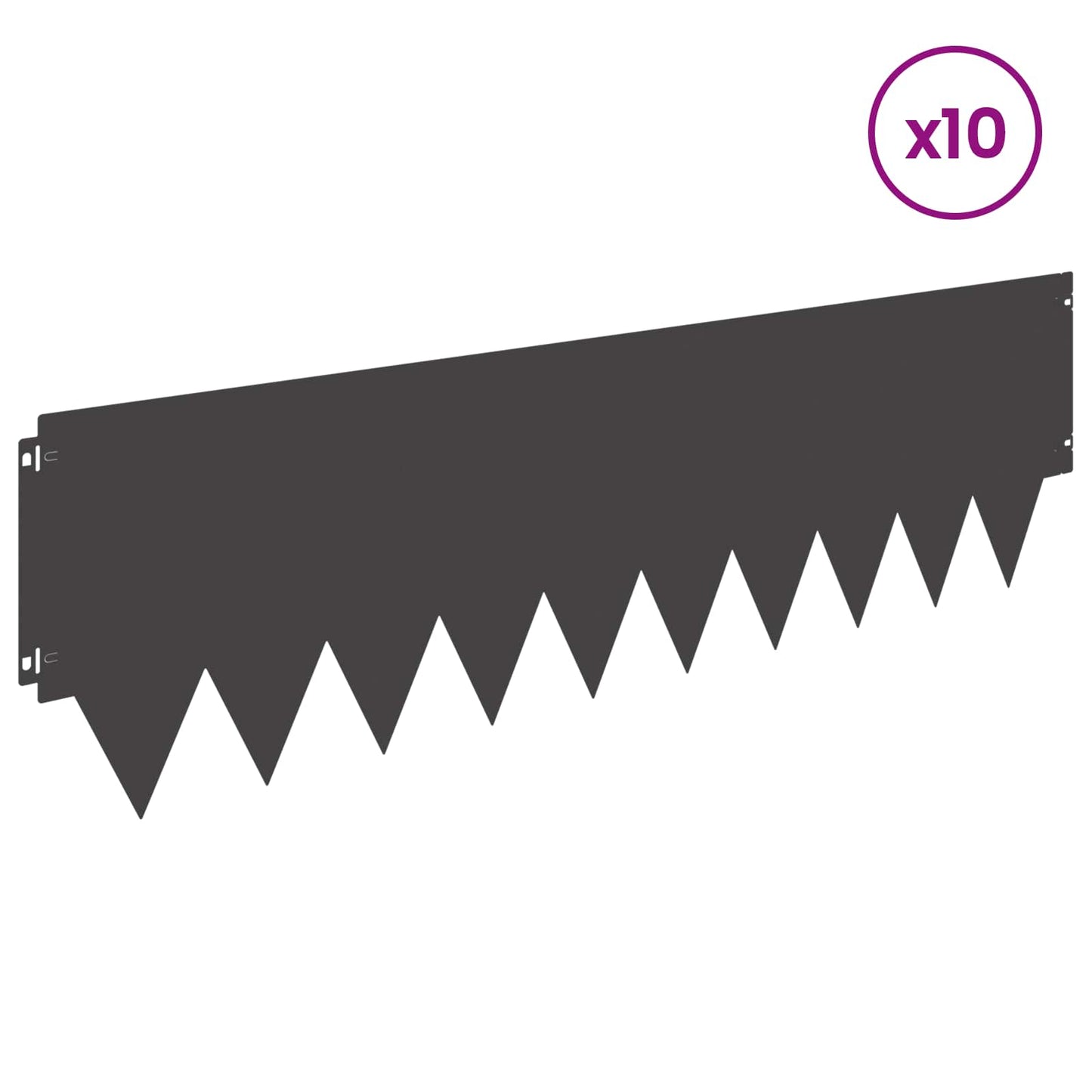Plænekant 10 pcs 103 x 30 cm metal Sort