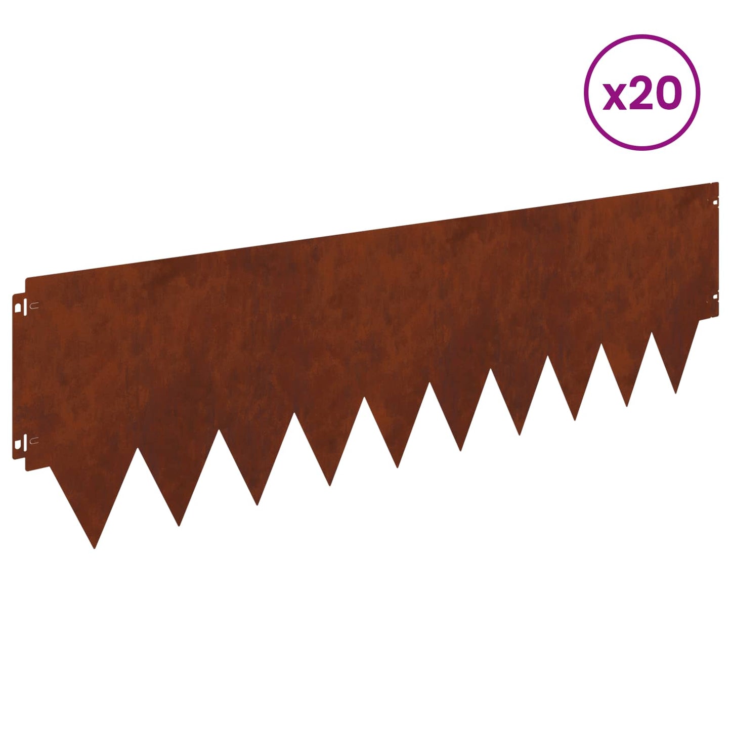 Plænekant 20 pcs 103 x 30 cm metal Rusten