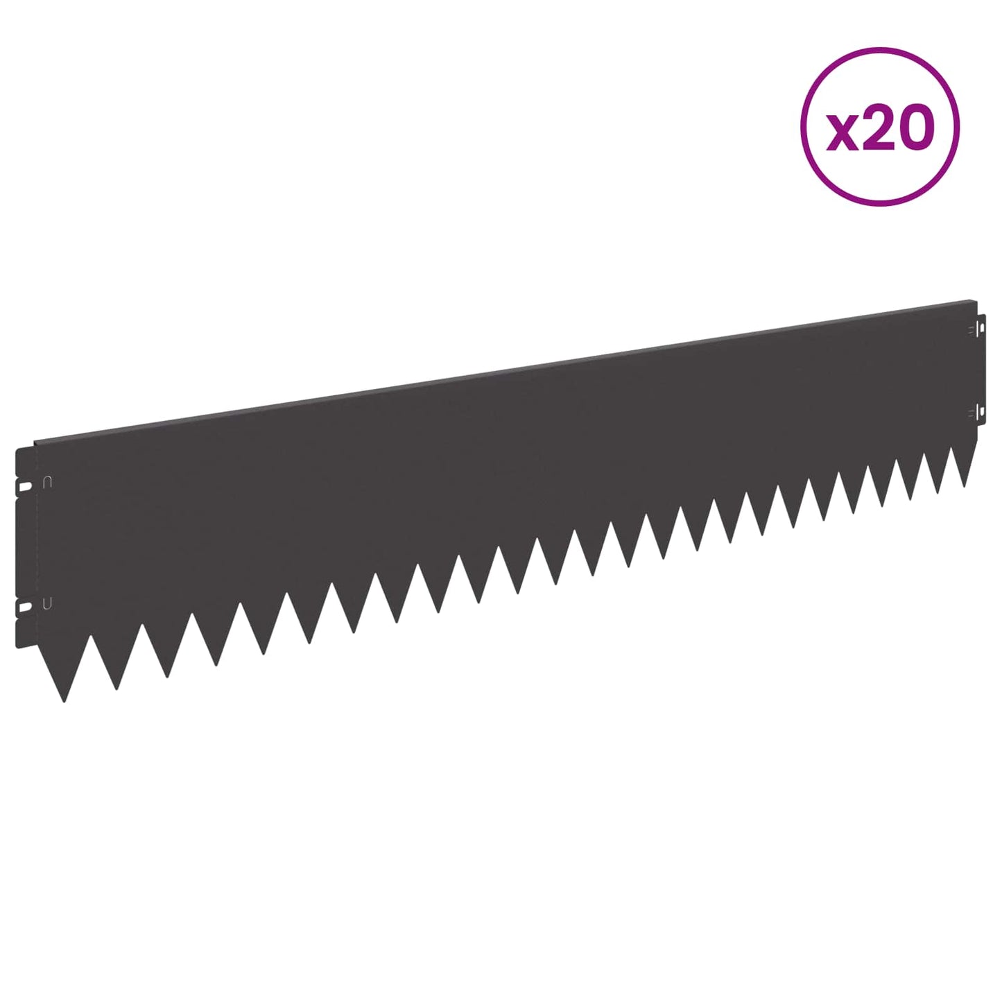 Plænekant 20 pcs 103 x 20 cm Stål Sort