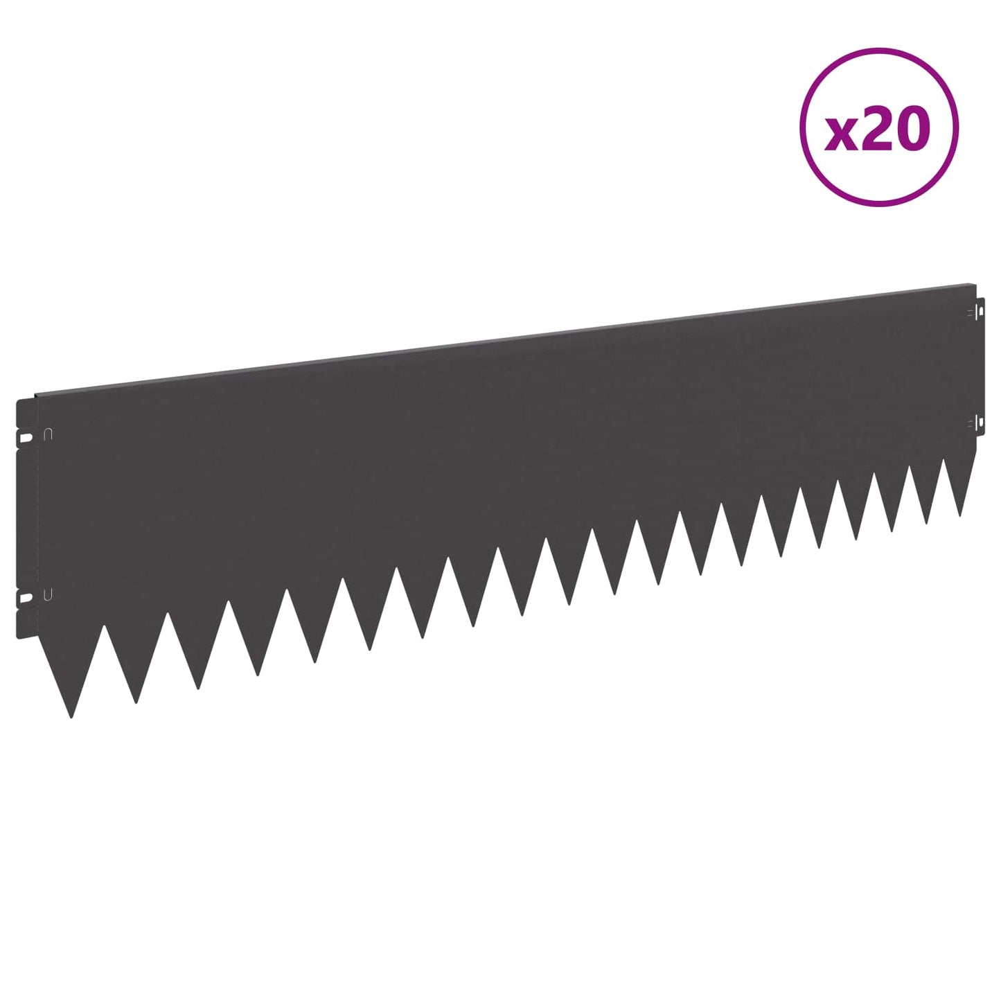 Plænekant 20 pcs 103 x 25 cm Stål Sort