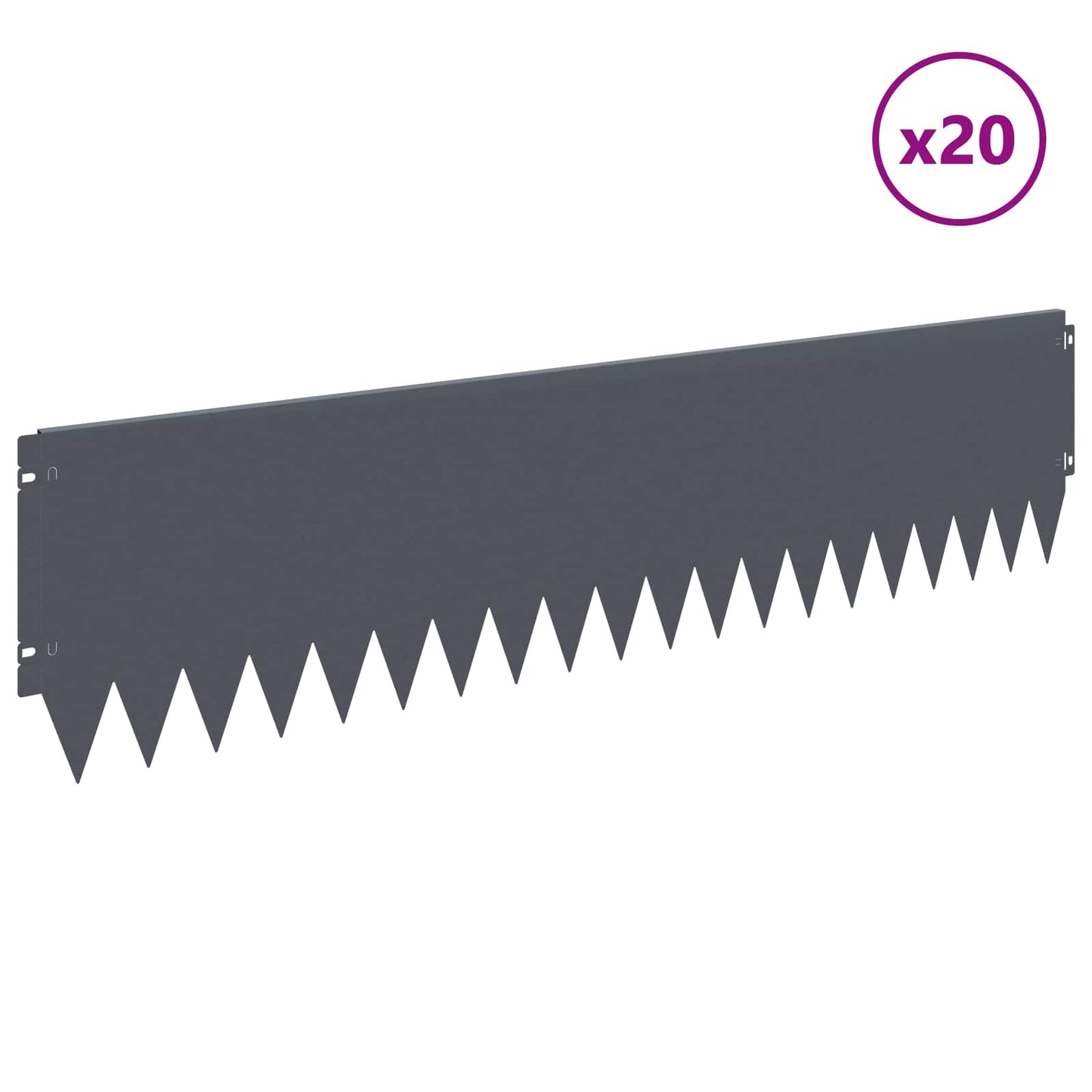 Plænekant 20 pcs 103 x 25 cm Stål Antracit