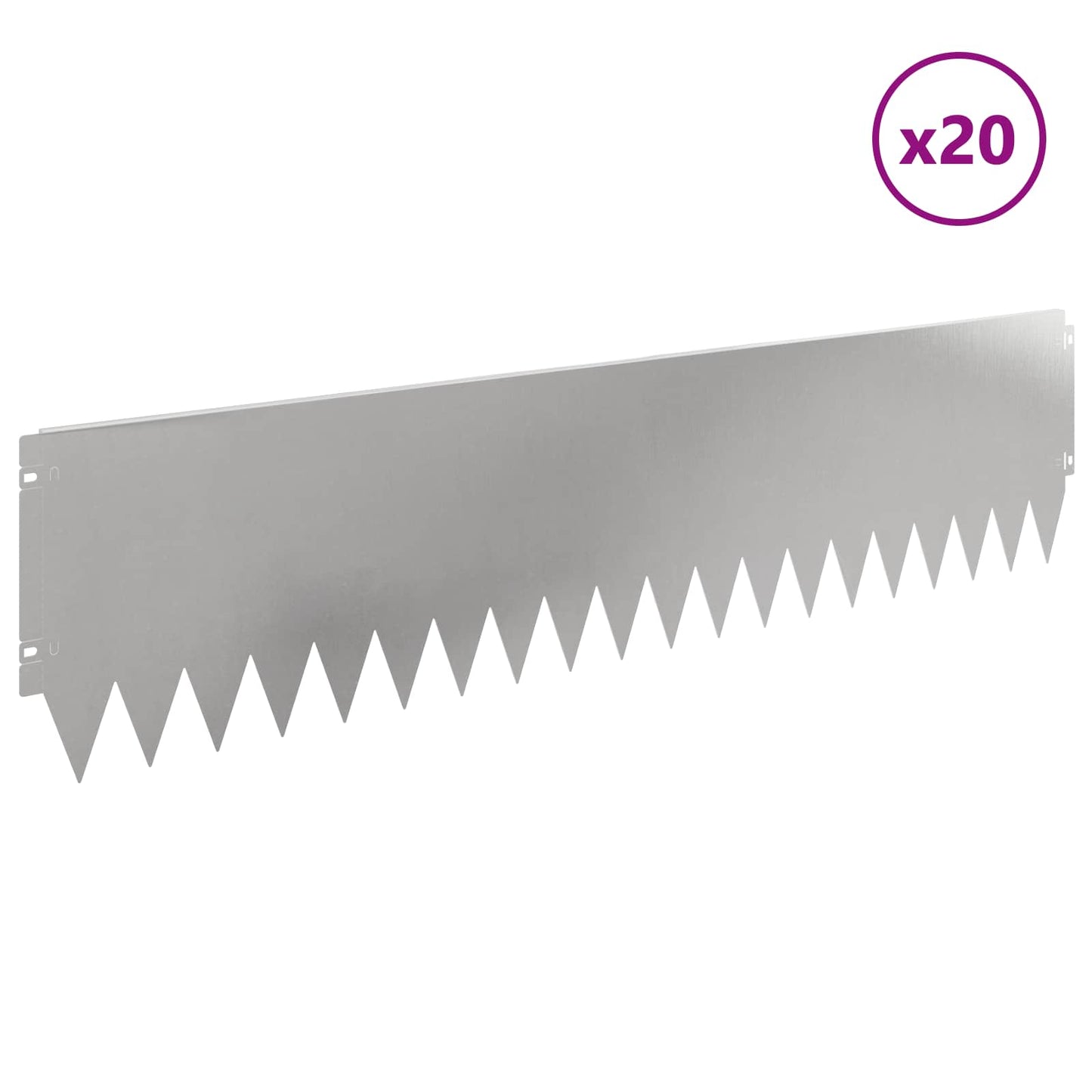 Plænekant 20 pcs 103 x 25 cm Stål Sølv
