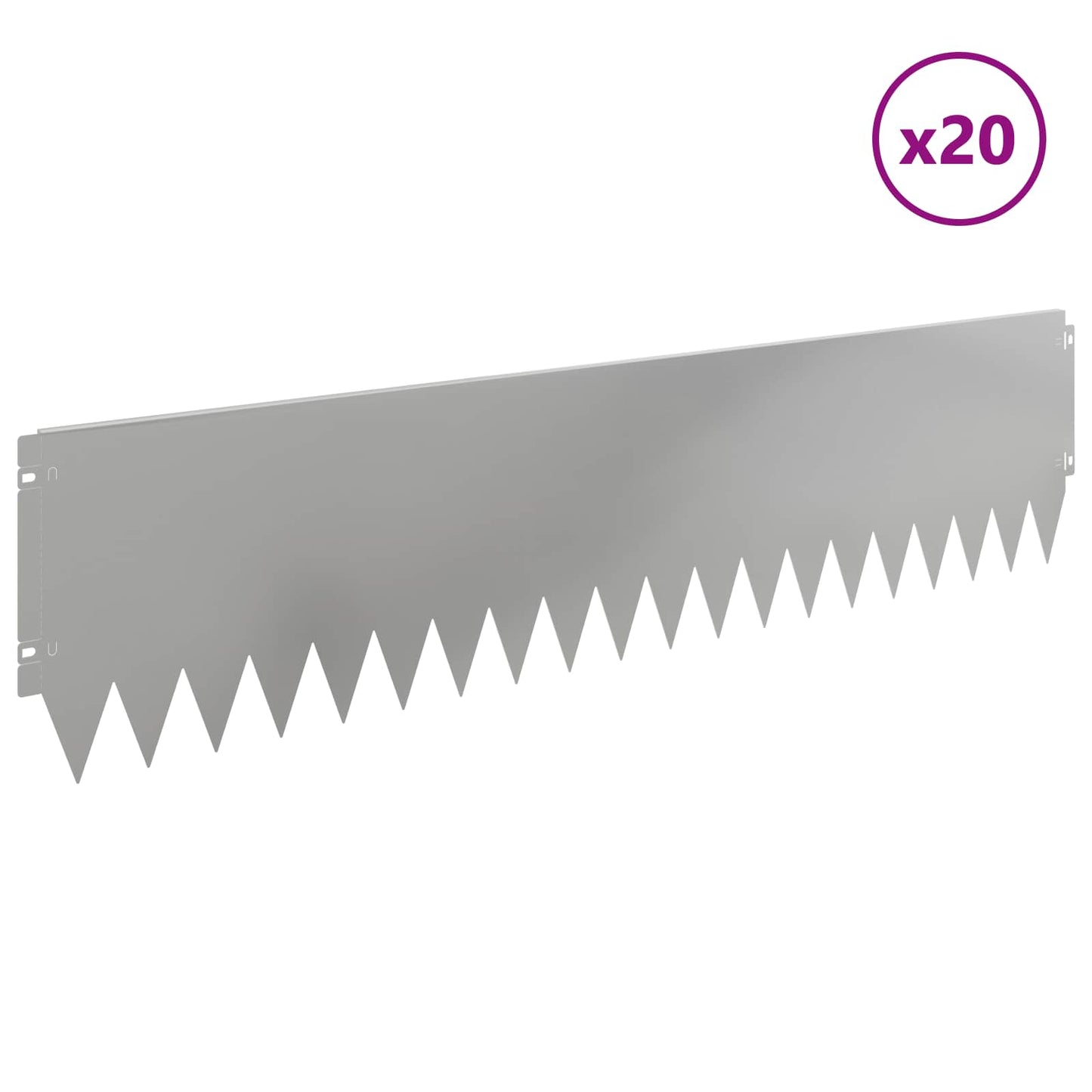 Plænekant 20 pcs 103 x 25 cm Stål Sølv