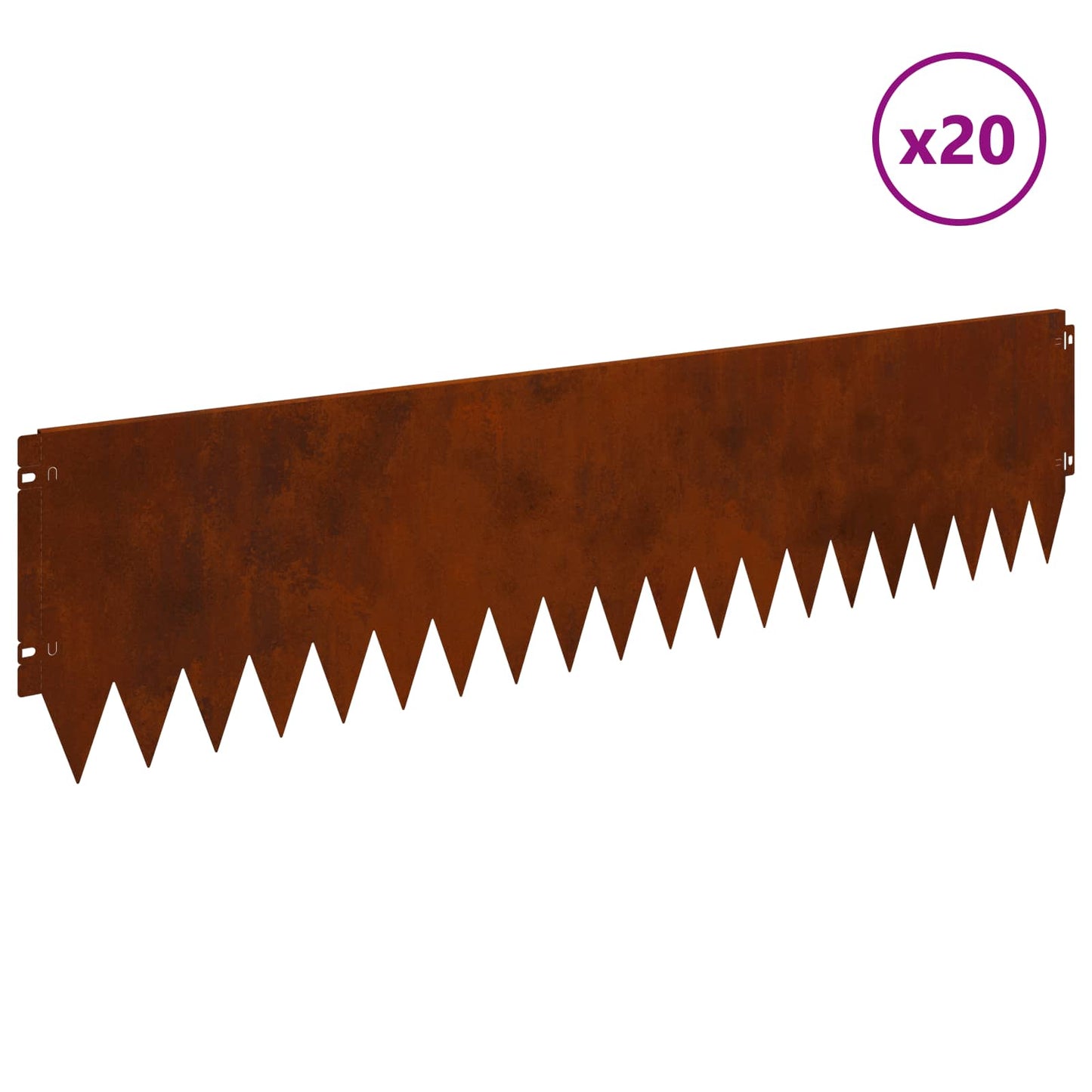 Plænekant 20 pcs 103 x 25 cm Stål Rusten