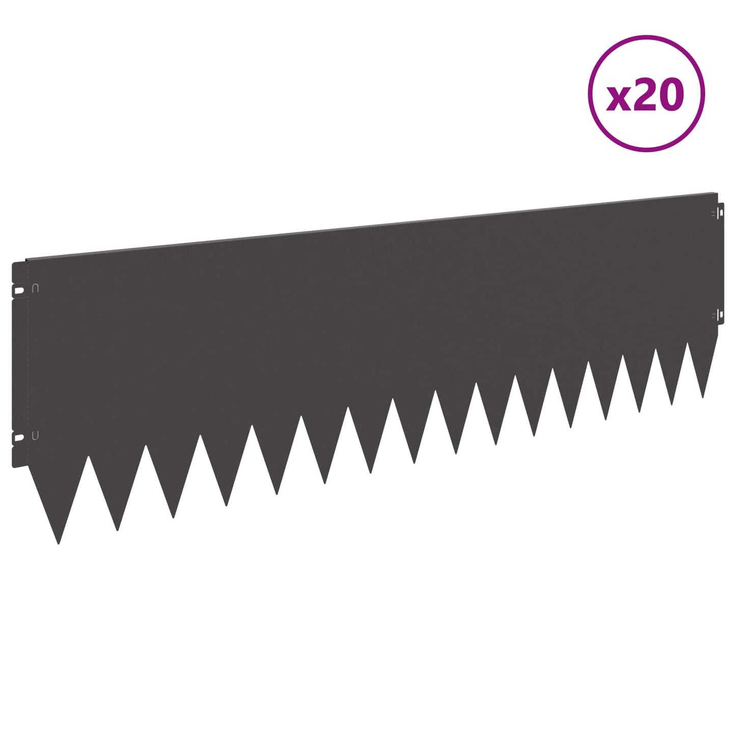 Plænekant 20 pcs 103 x 30 cm Stål Sort