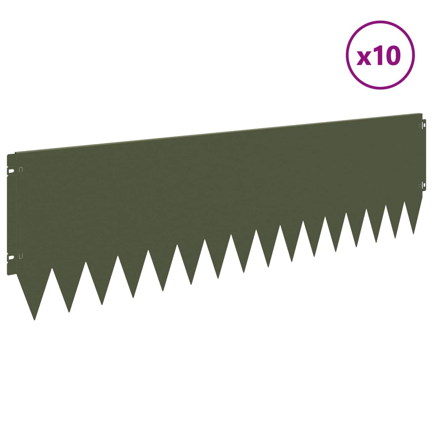 Plænekant 10 pcs 103 x 30 cm Stål Olivengrøn