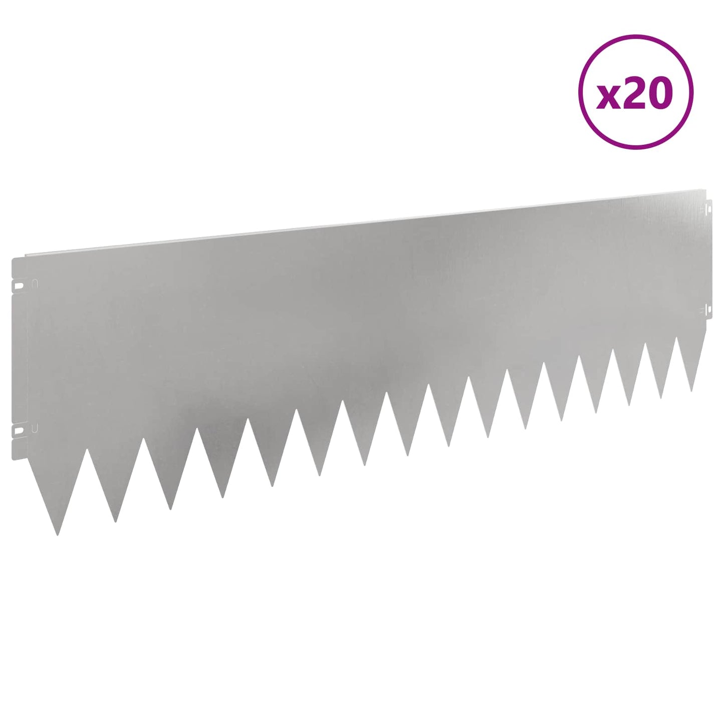 Plænekant 20 pcs 103 x 30 cm Stål Sølv