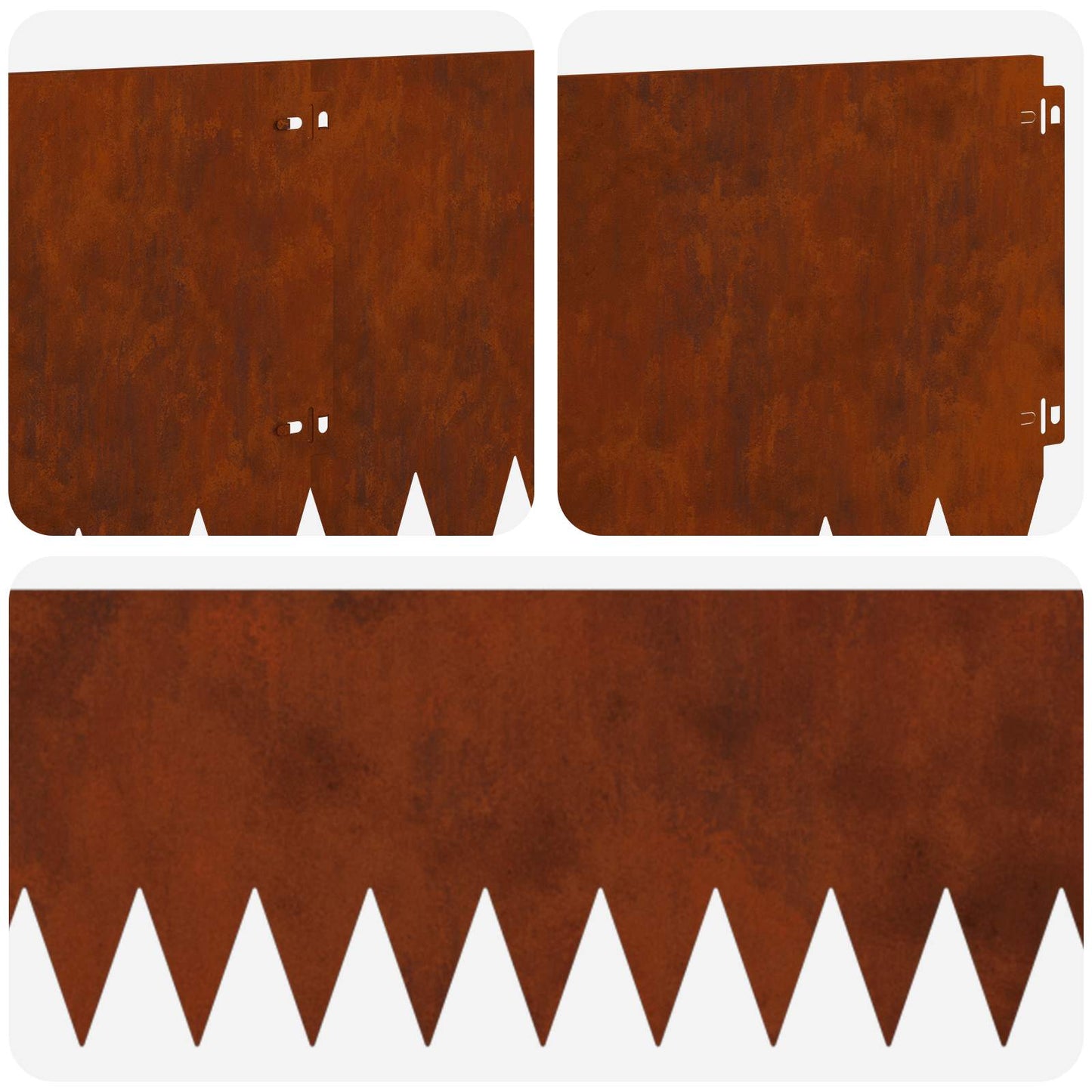 Plænekant 10 pcs 103 x 30 cm Stål Rusten