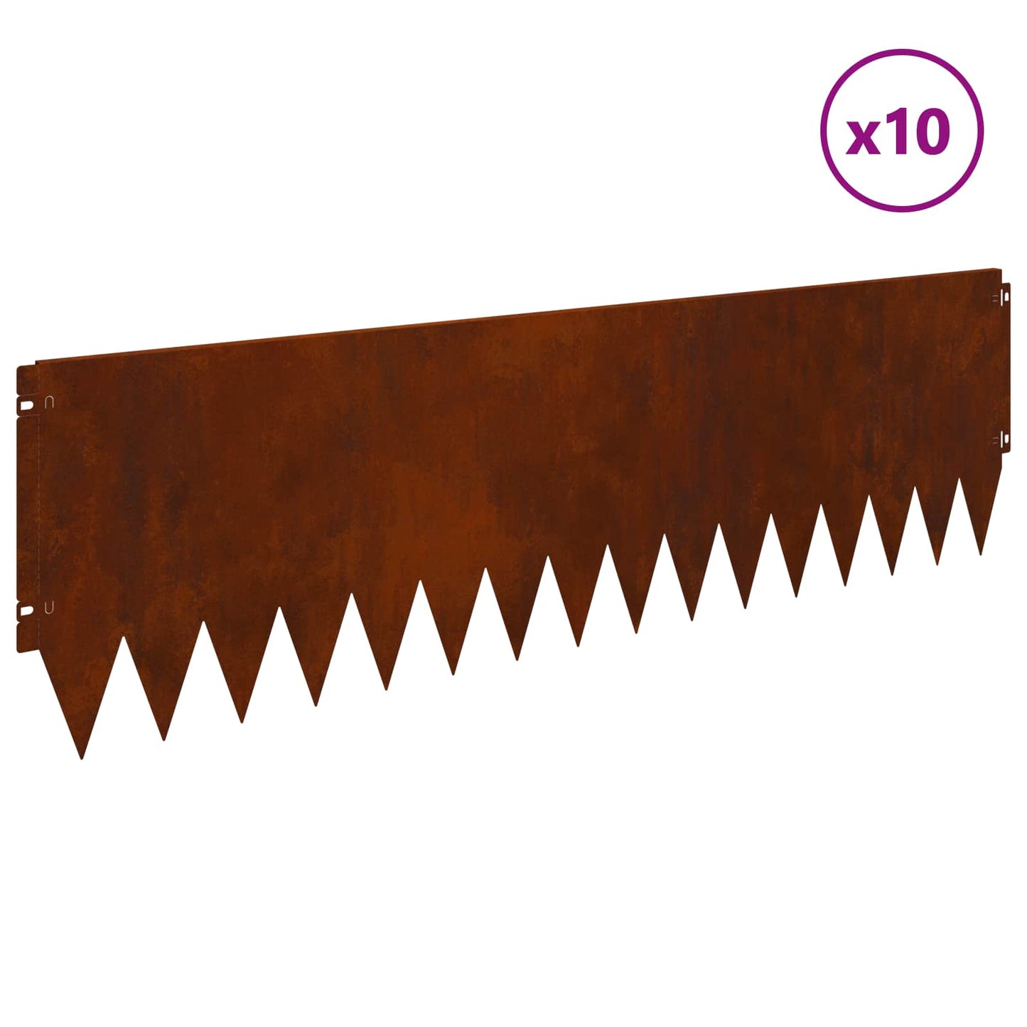 Plænekant 10 pcs 103 x 30 cm Stål Rusten