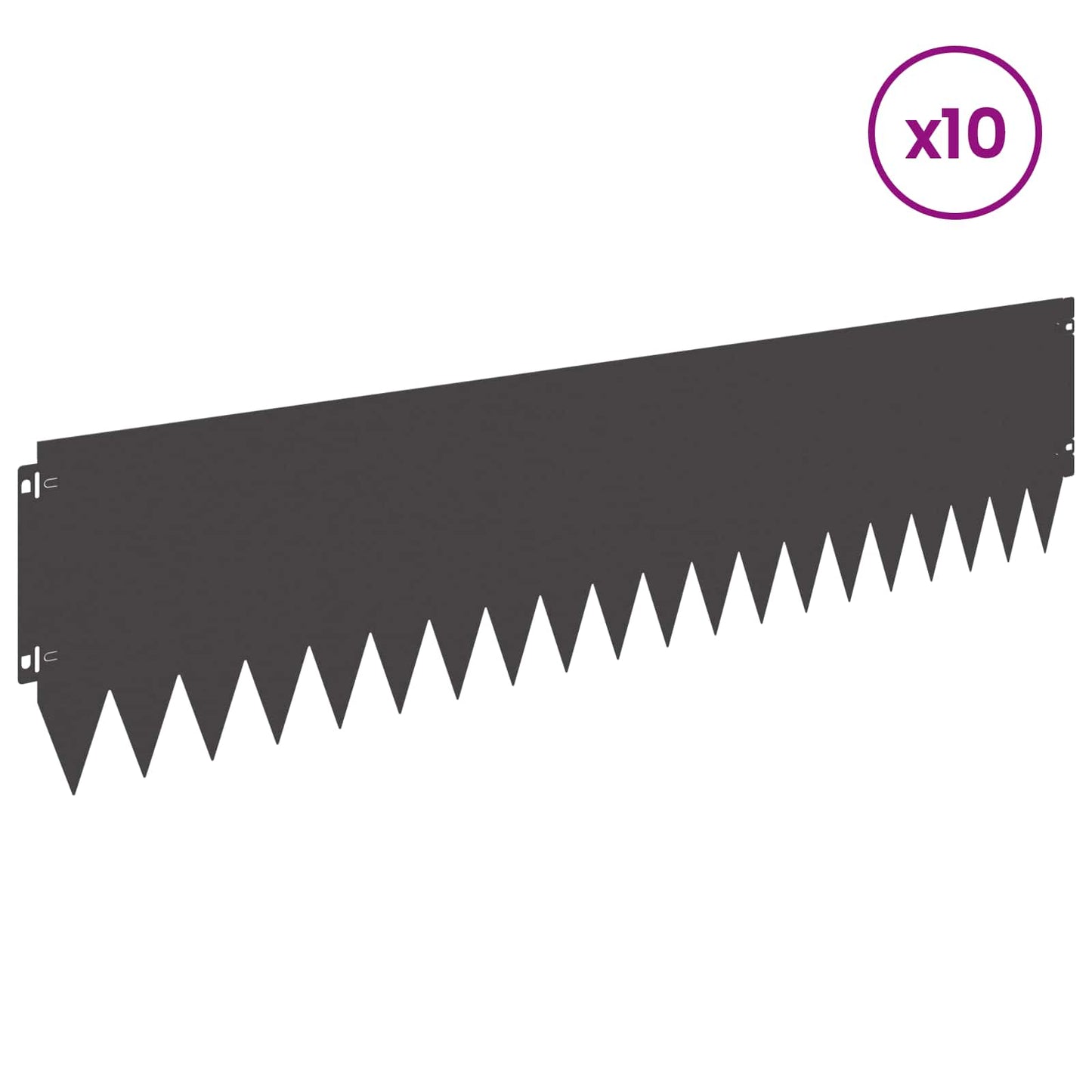 Plænekant 10 pcs 103 x 25 cm Stål Sort