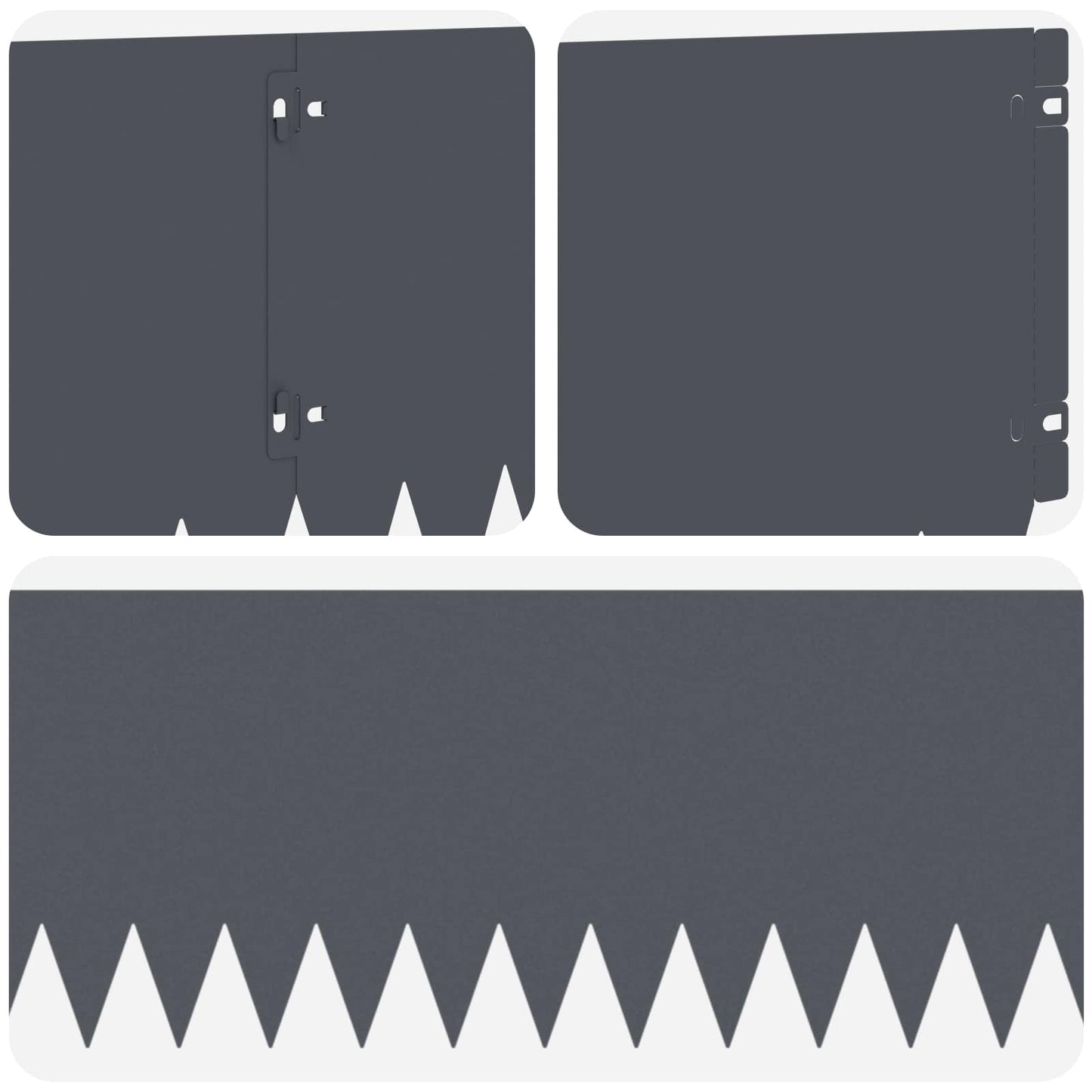 Plænekant 10 pcs 103 x 25 cm Stål Antracit