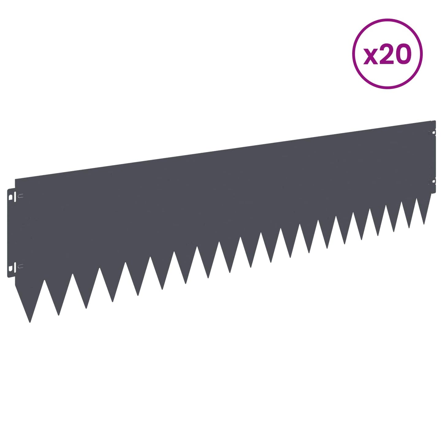 Plænekant 20 pcs 103 x 25 cm Stål Antracit