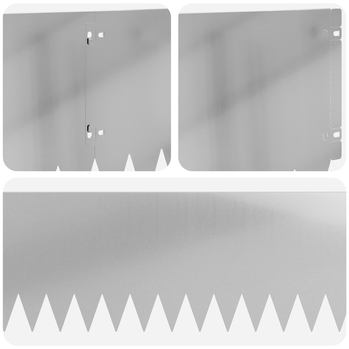 Plænekant 10 pcs 103 x 25 cm Stål Sølv