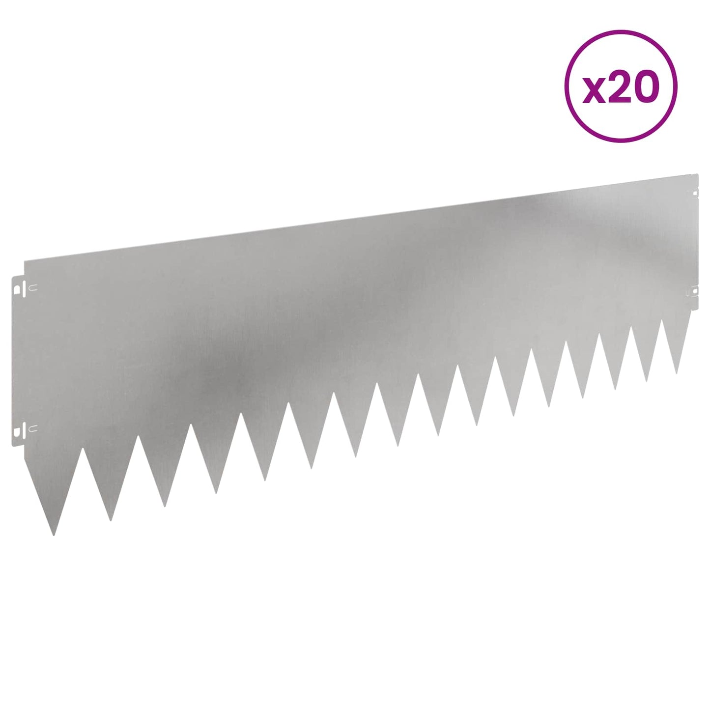 Plænekant 20 pcs 103 x 30 cm Stål Sølv