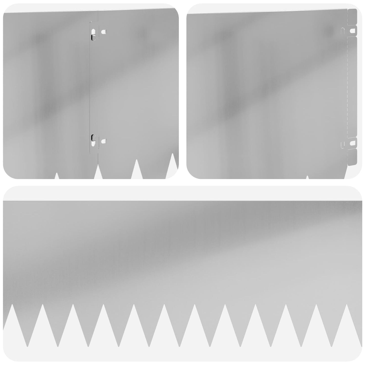 Plænekant 20 pcs 103 x 30 cm Stål Sølv
