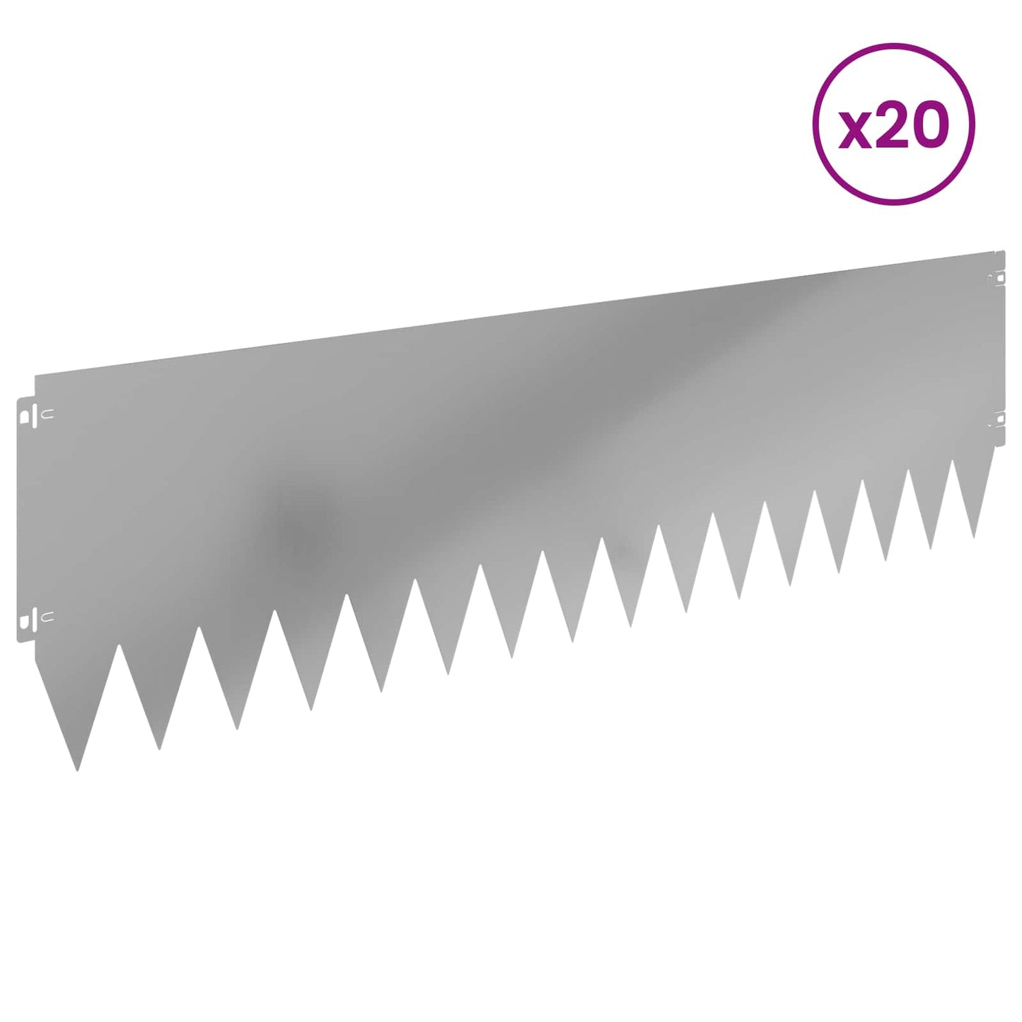 Plænekant 20 pcs 103 x 30 cm Stål Sølv