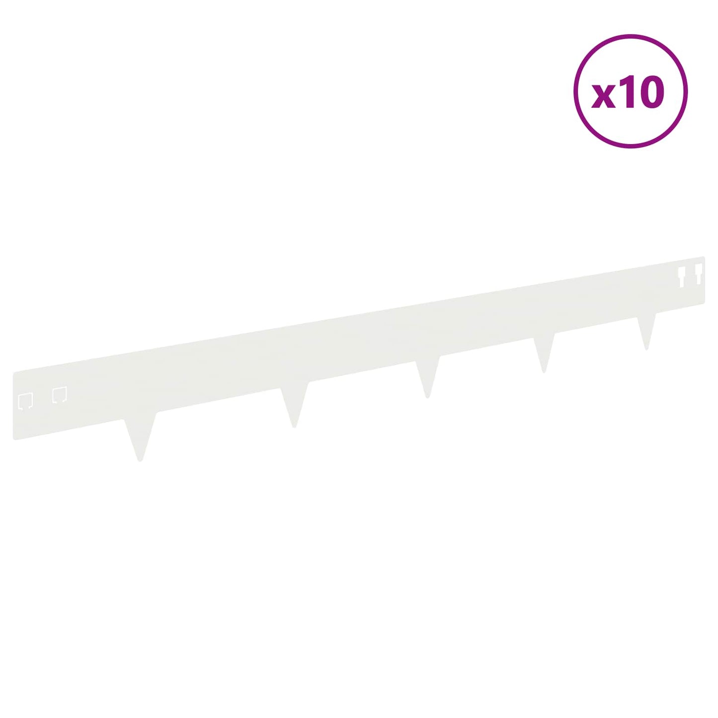 Plænekant 10 pcs 100 x 12 cm Stål Hvid