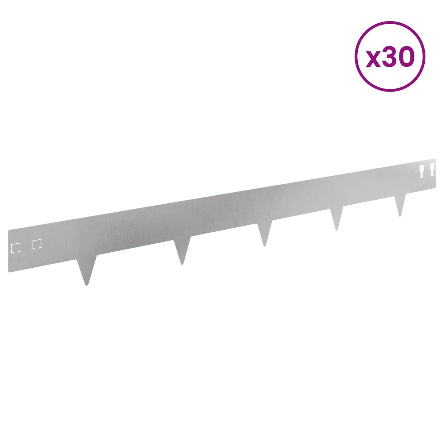 Plænekant 30 pcs 100 x 12 cm Stål Sølv