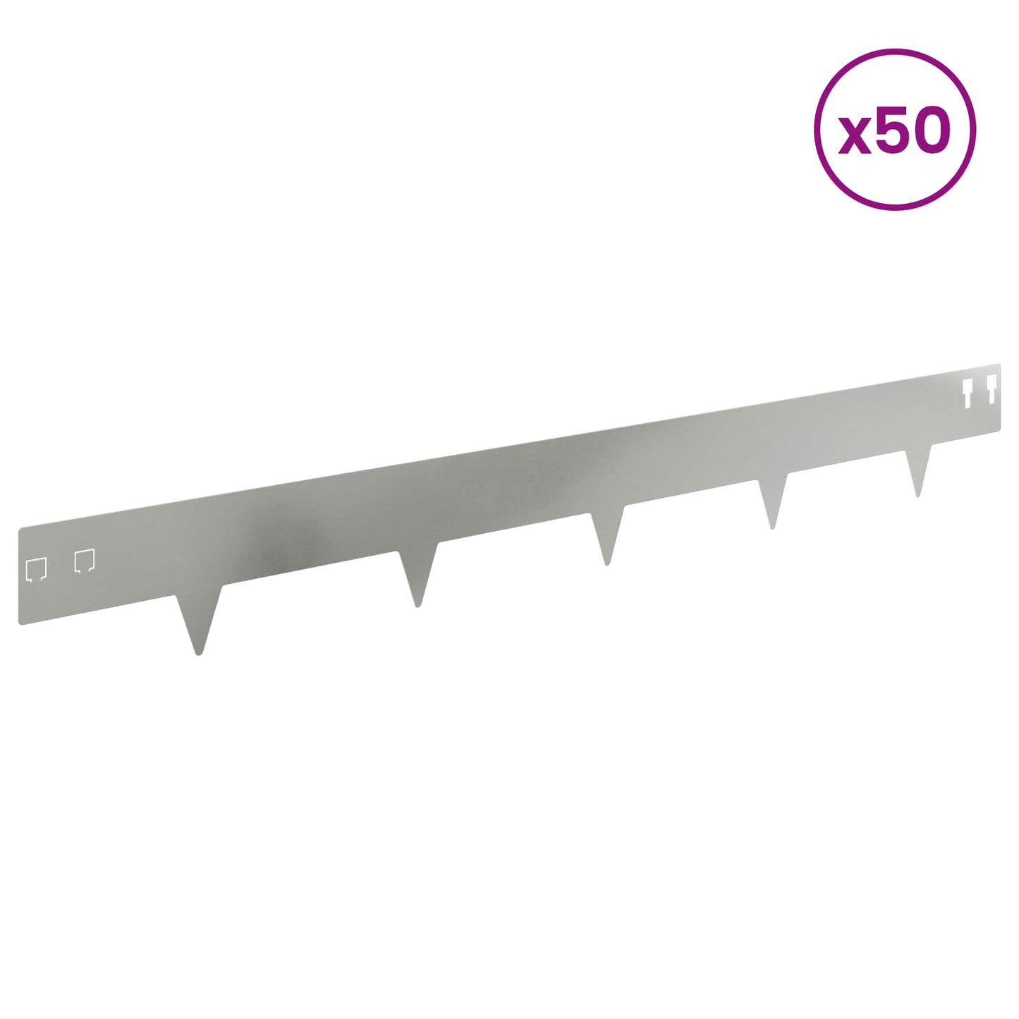 Plænekant 50 pcs 100 x 12 cm Stål Sølv