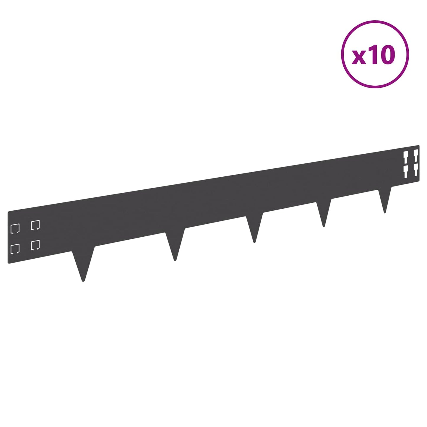 Plænekant 10 pcs 100 x 15 cm Stål Sort