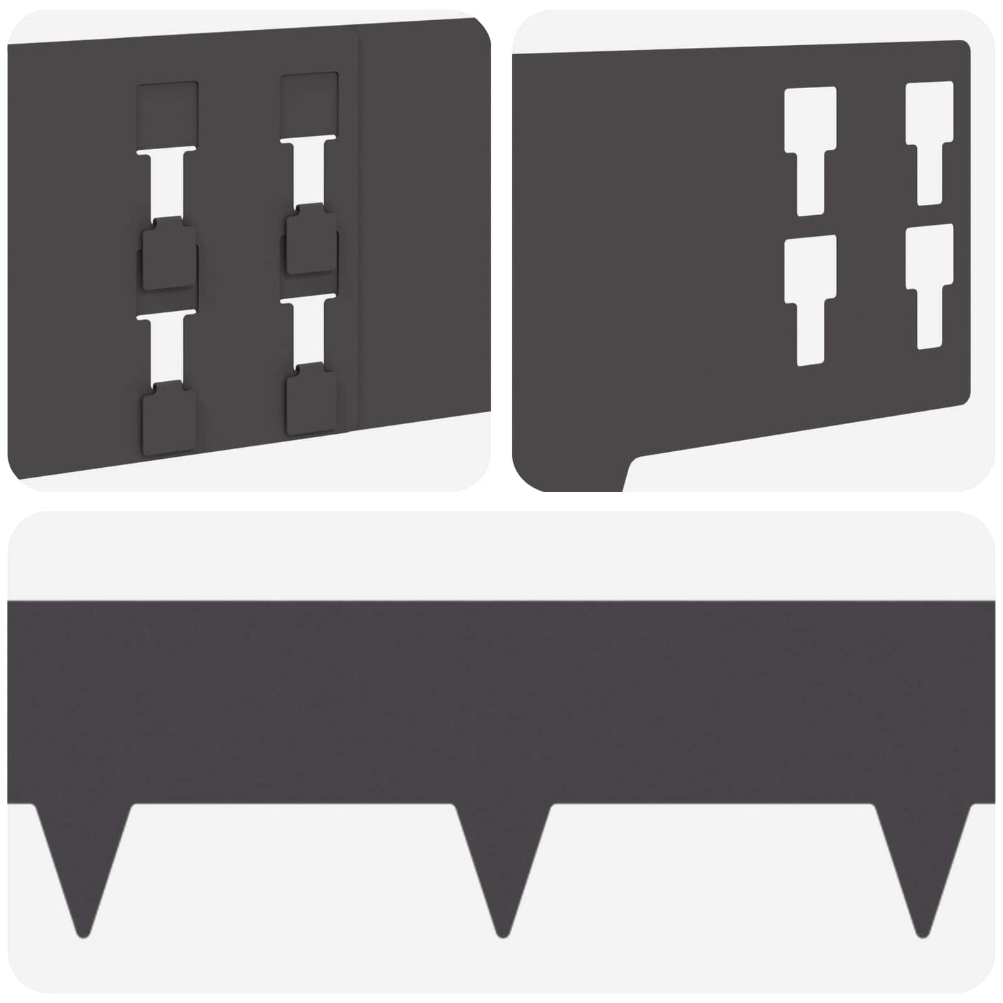 Plænekant 50 pcs 100 x 15 cm Stål Sort