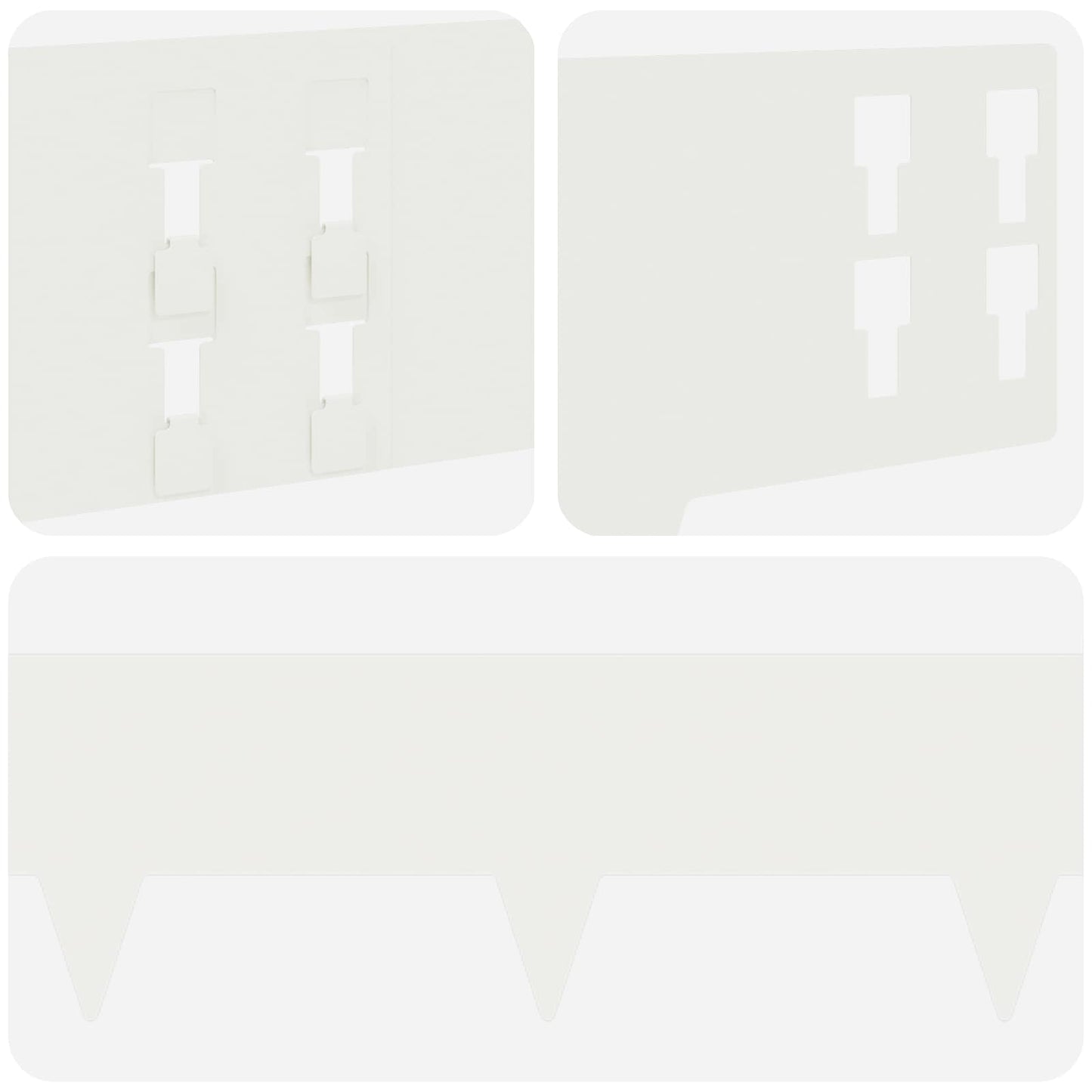 Plænekant 20 pcs 100 x 15 cm Stål Hvid