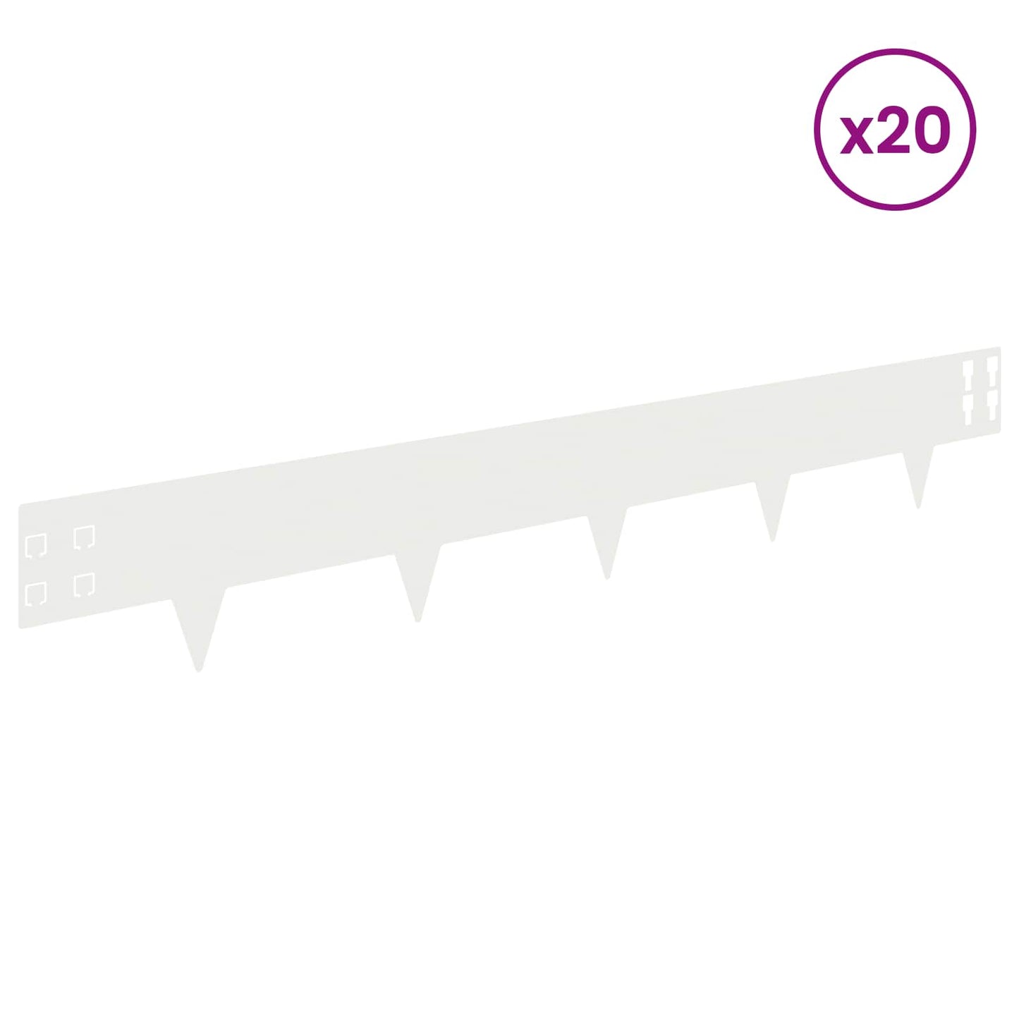 Plænekant 20 pcs 100 x 15 cm Stål Hvid