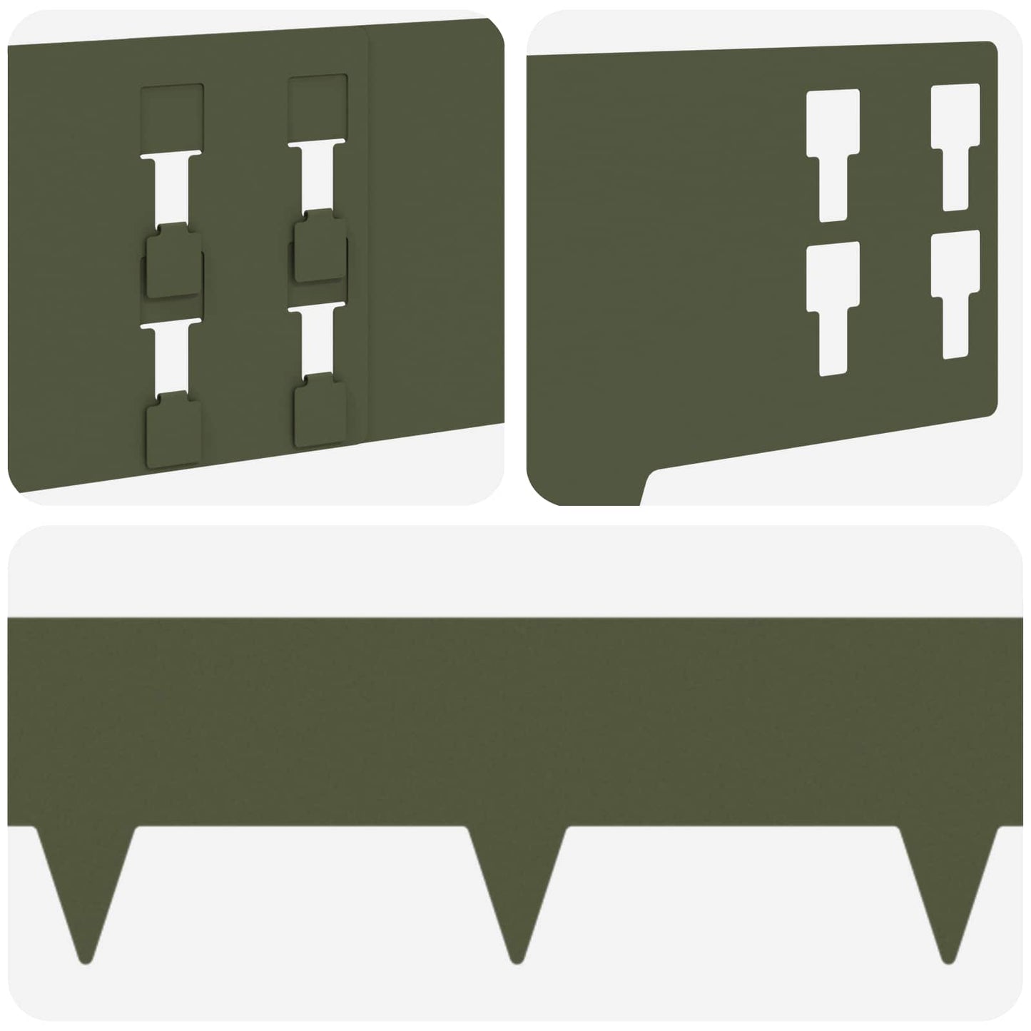 Plænekant 10 pcs 100 x 15 cm Stål Olivengrøn