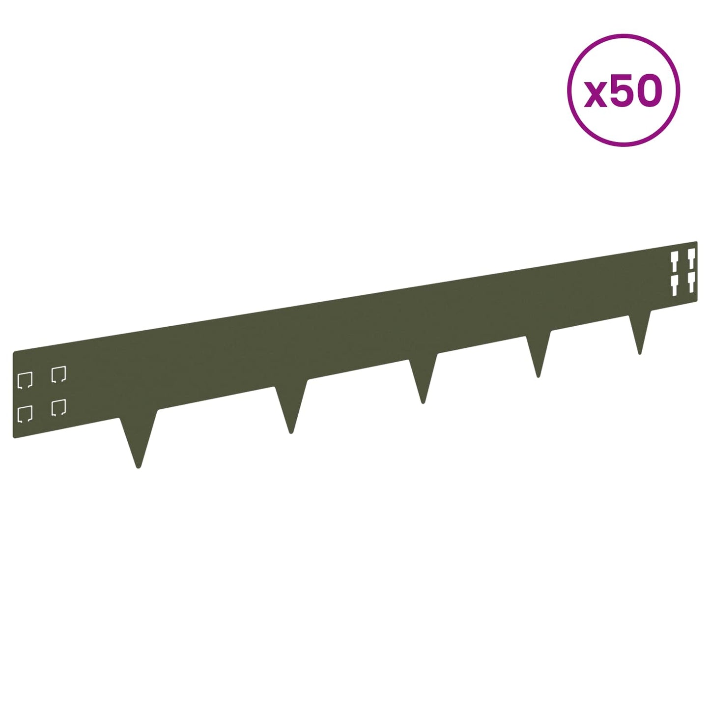 Plænekant 50 pcs 100 x 15 cm Stål Olivengrøn