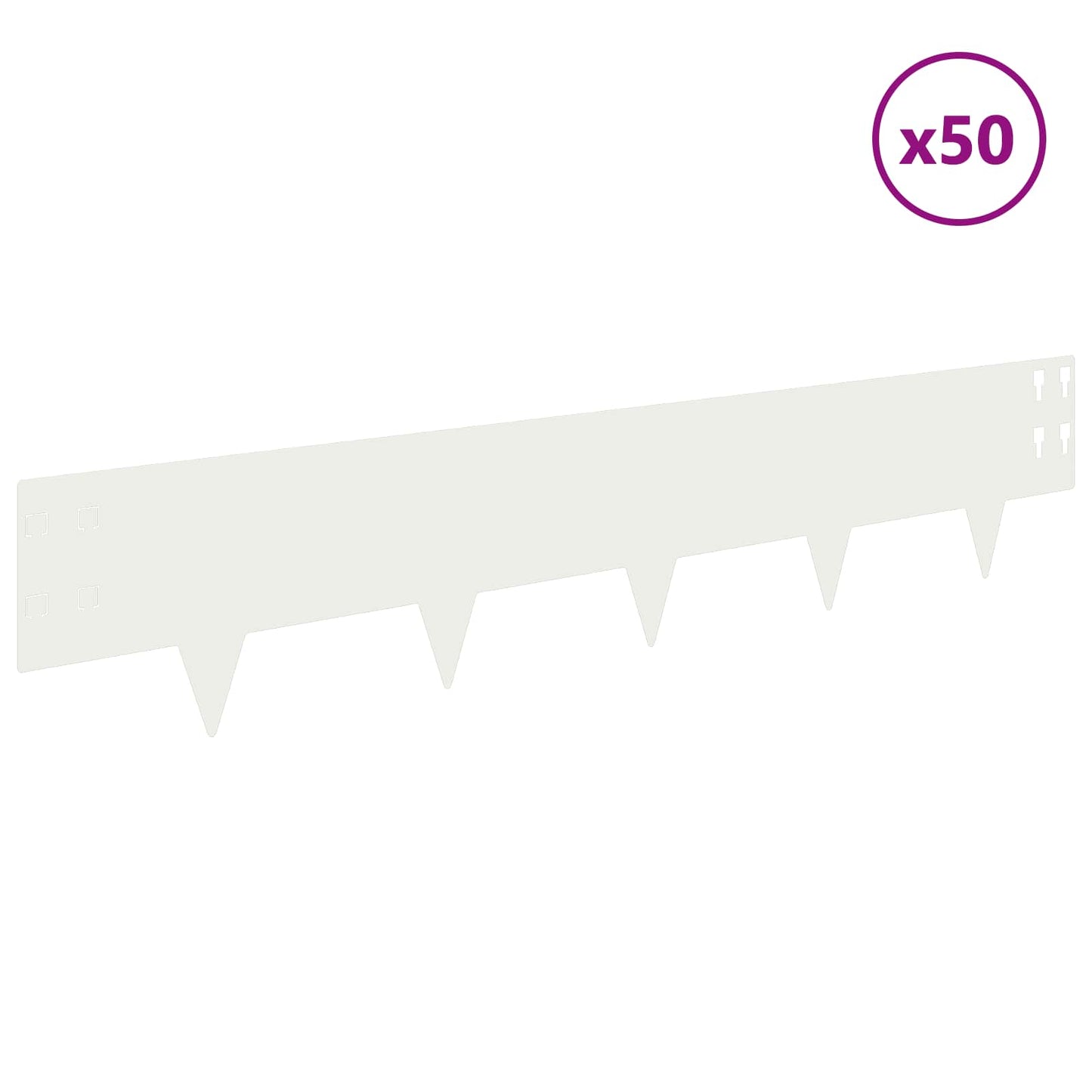 Plænekant 50 pcs 100 x 20 cm Stål Hvid