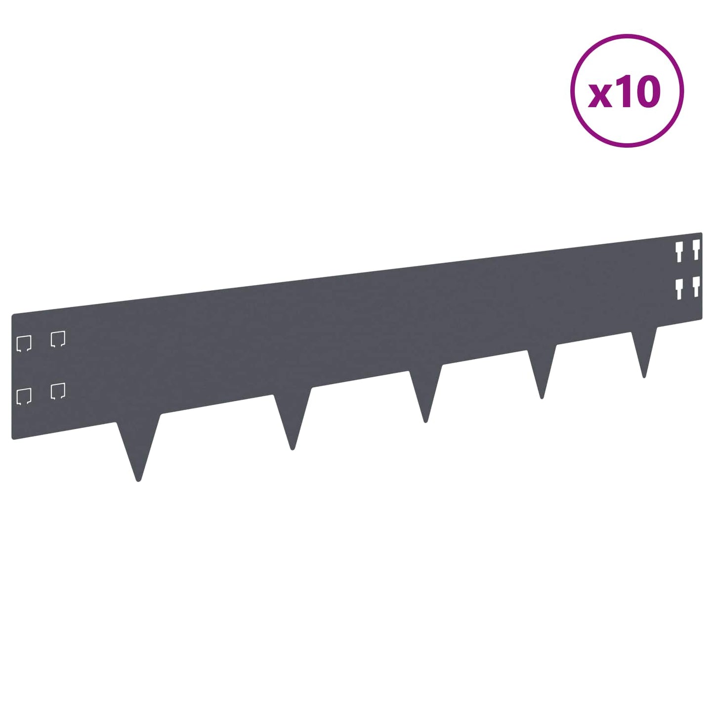 Plænekant 10 pcs 100 x 20 cm Stål Antracit