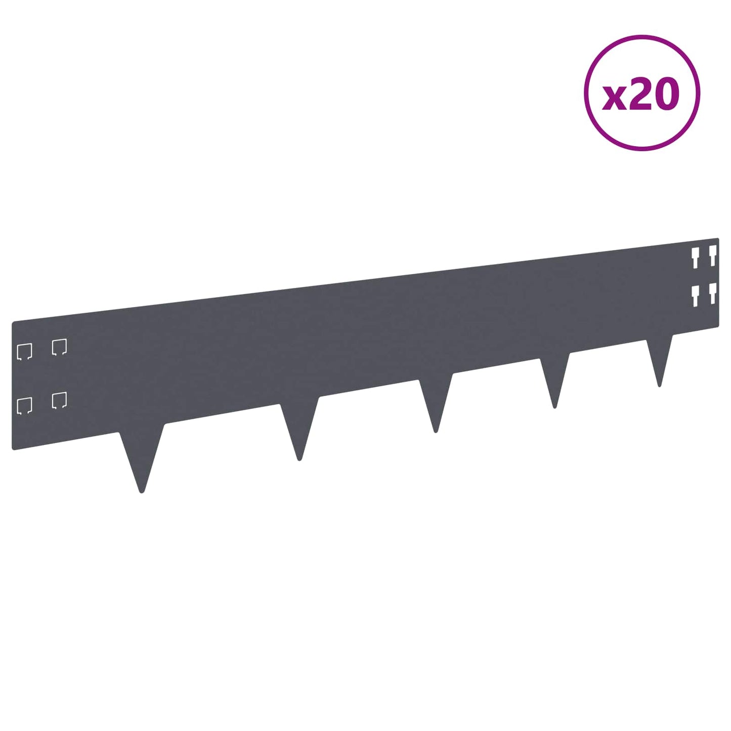 Plænekant 20 pcs 100 x 20 cm Stål Antracit