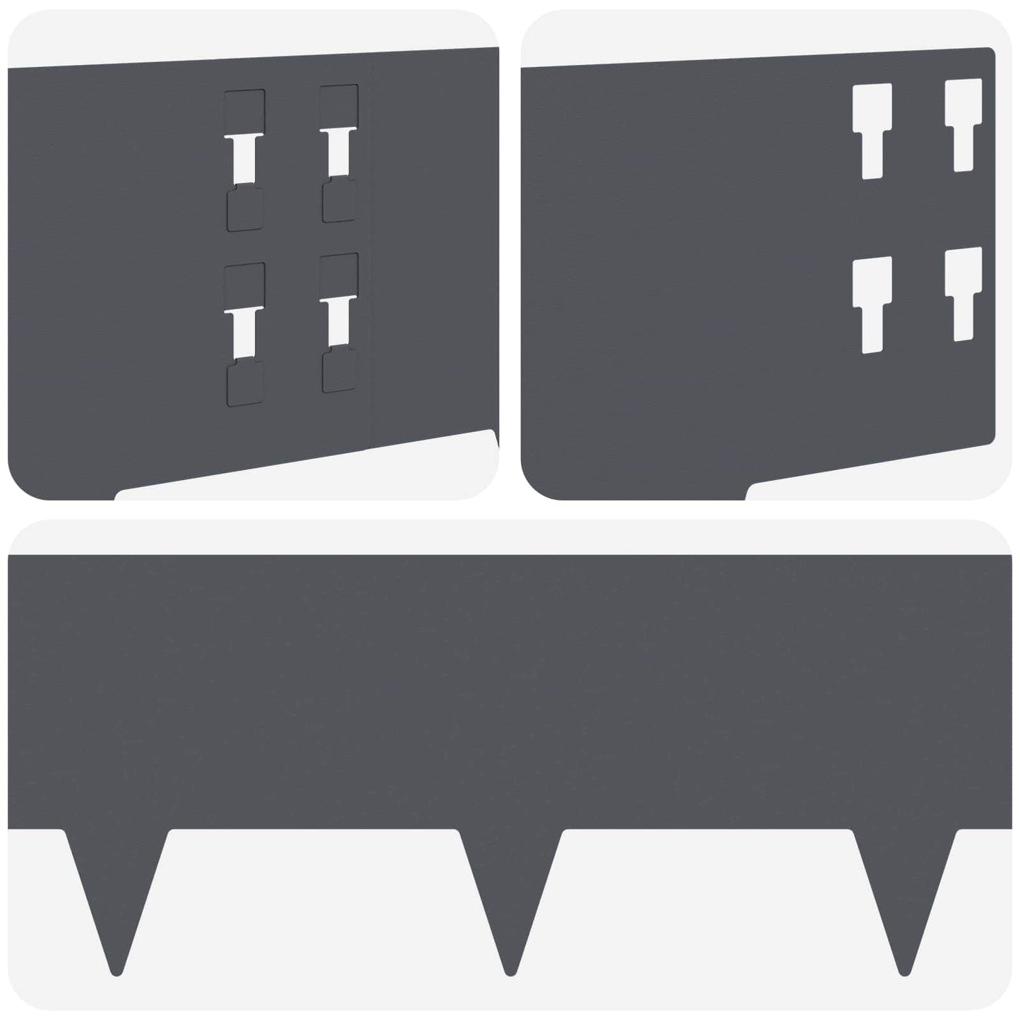Plænekant 50 pcs 100 x 20 cm Stål Antracit