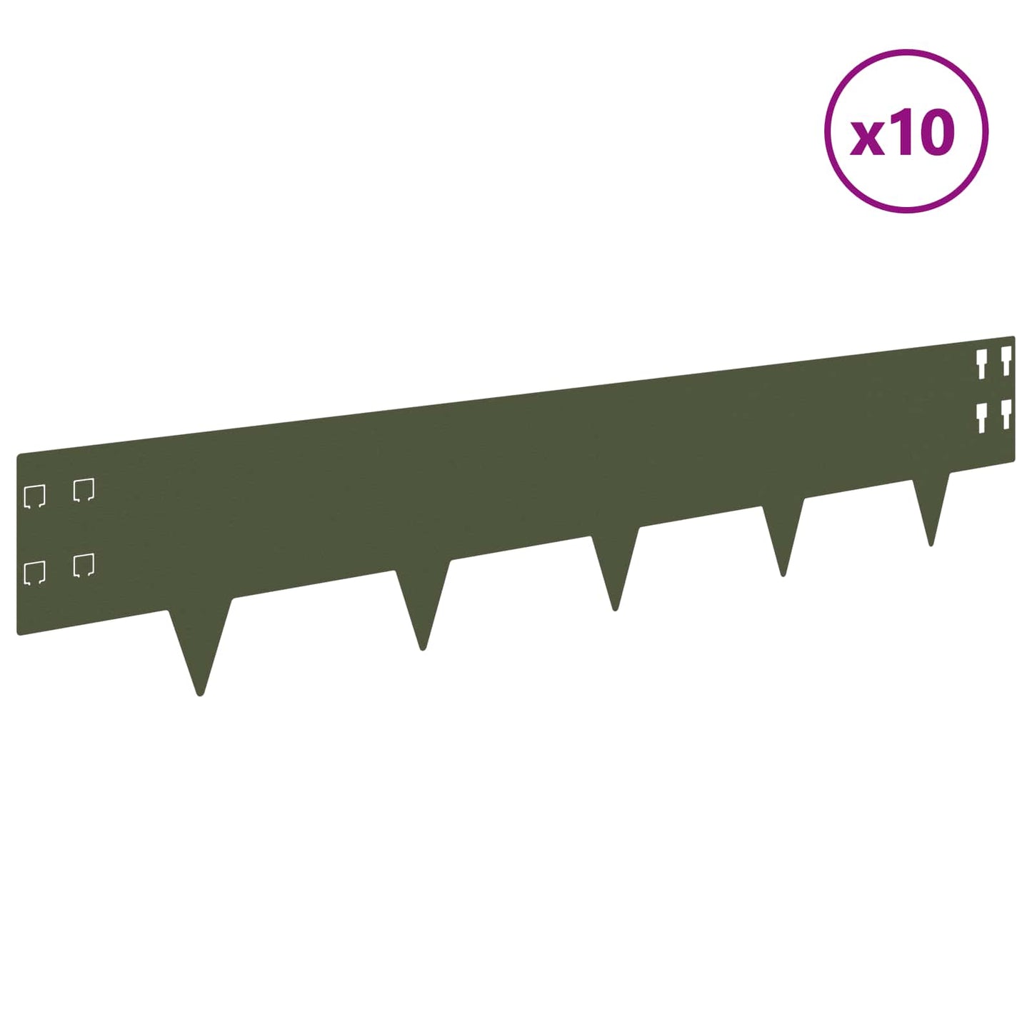 Plænekant 10 pcs 100 x 20 cm Stål Olivengrøn