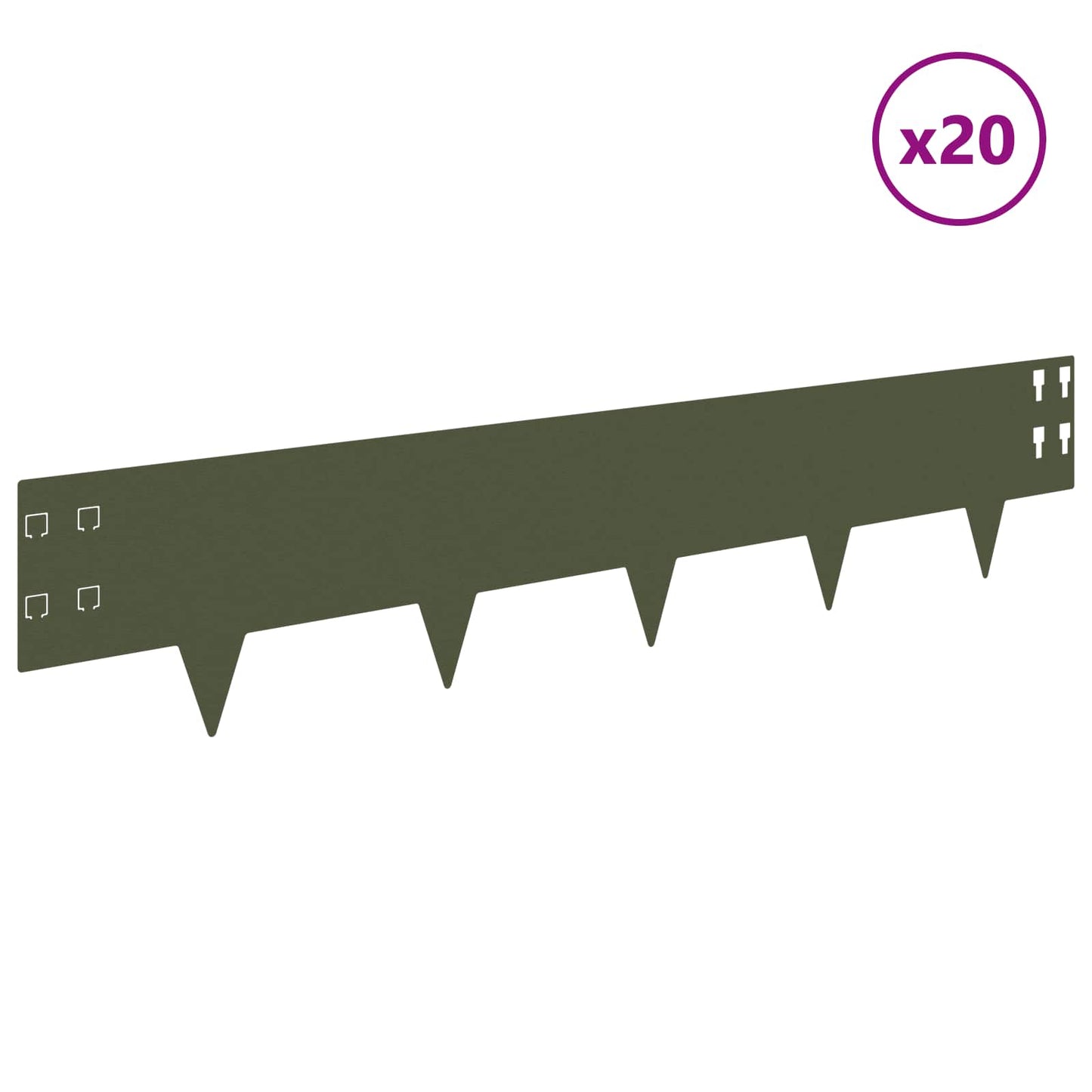 Plænekant 20 pcs 100 x 20 cm Stål Olivengrøn