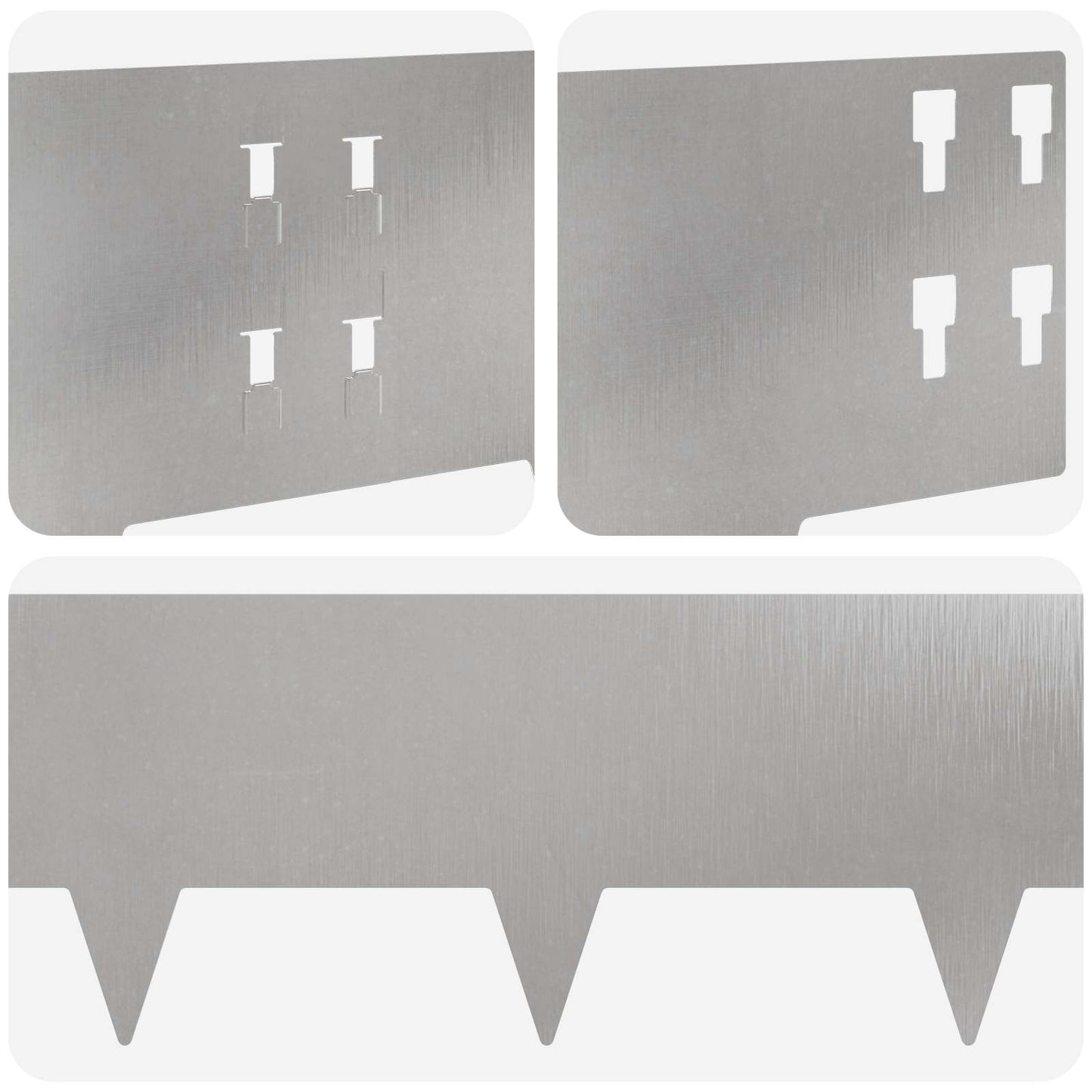 Plænekant 10 pcs 100 x 20 cm Stål Sølv