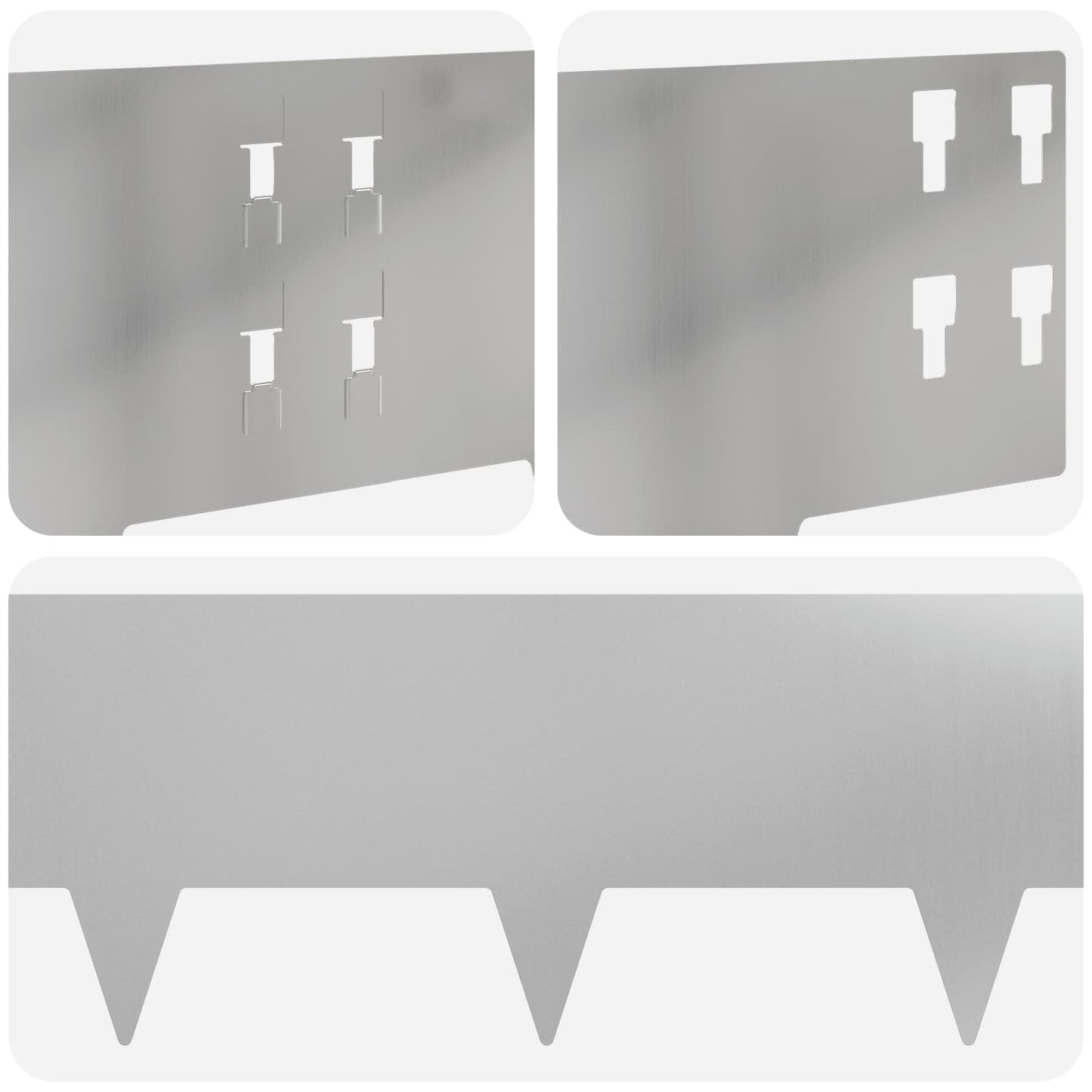 Plænekant 20 pcs 100 x 20 cm Stål Sølv