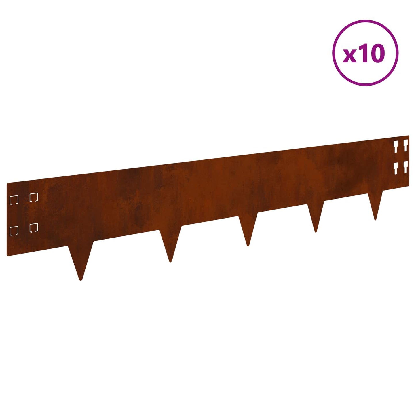 Plænekant 10 pcs 100 x 20 cm Stål Rusten
