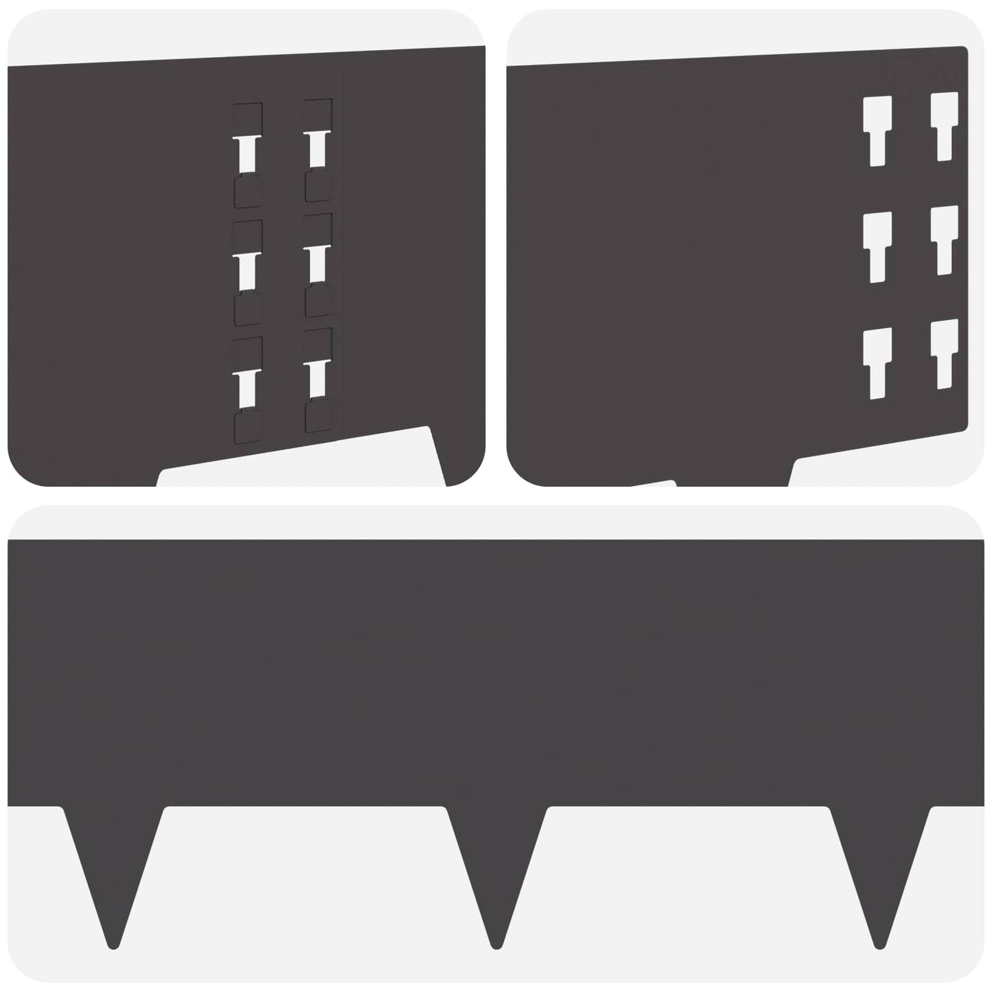Plænekant 20 pcs 100 x 25 cm Stål Sort