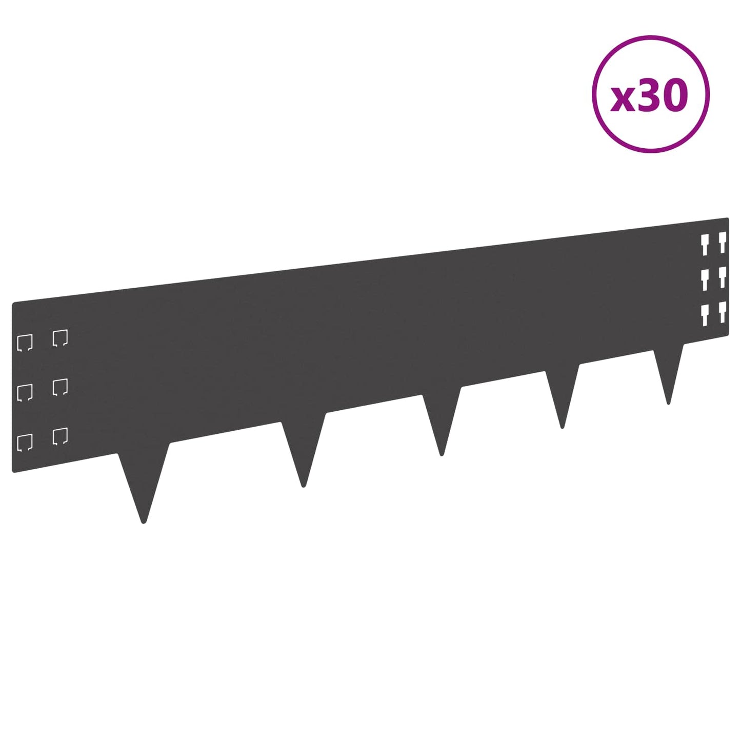 Plænekant 30 pcs 100 x 25 cm Stål Sort