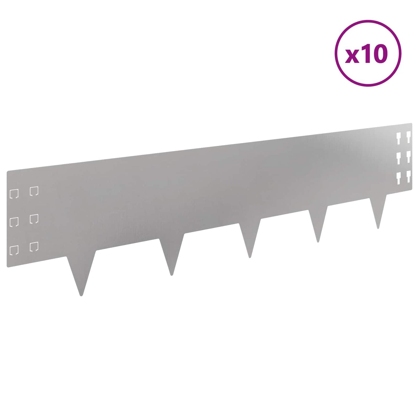 Plænekant 10 pcs 100 x 25 cm Stål Sølv