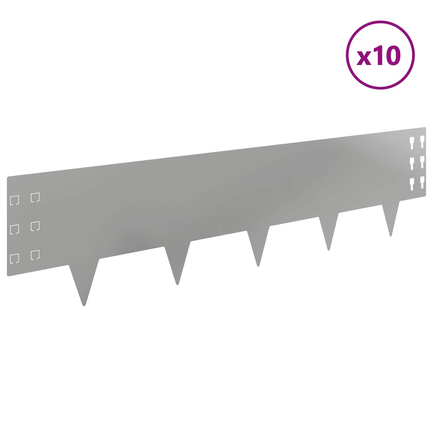 Plænekant 10 pcs 100 x 25 cm Stål Sølv