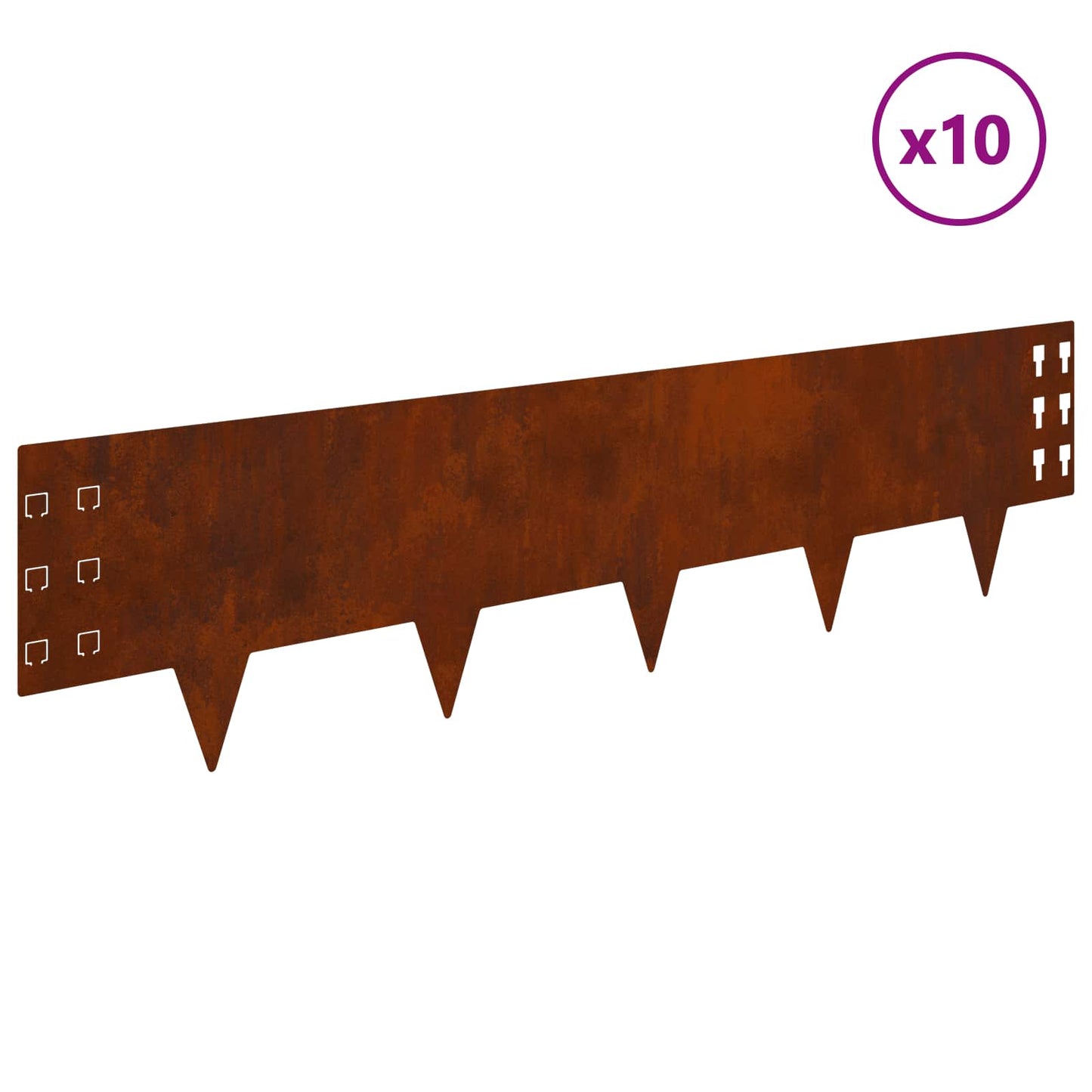 Plænekant 10 pcs 100 x 25 cm Stål Rusten