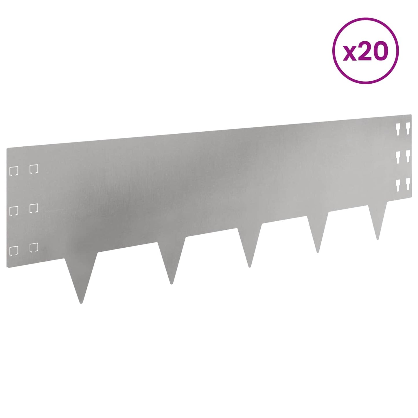 Plænekant 20 pcs 100 x 30 cm Stål Sølv