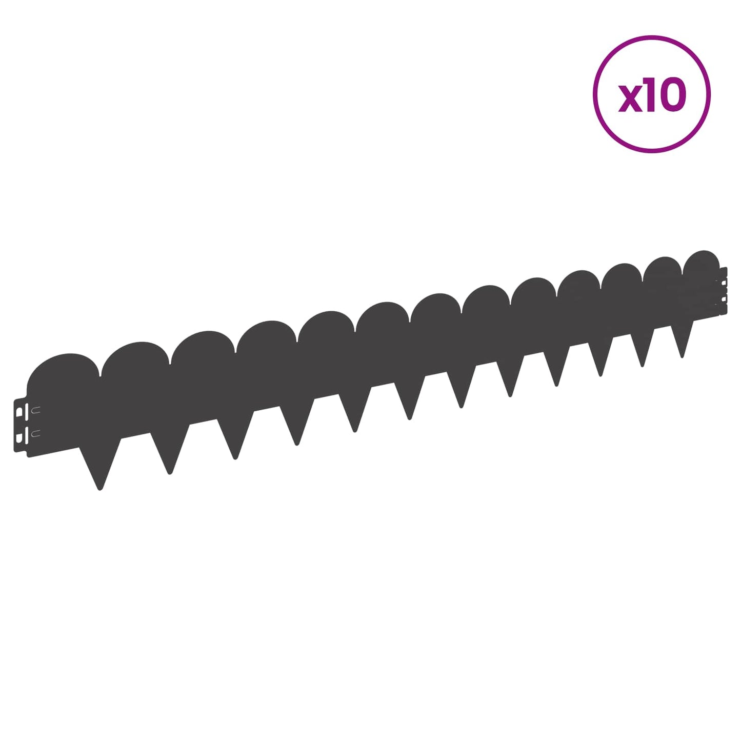 Plænekant 10 pcs 103 x 15 cm Stål Sort