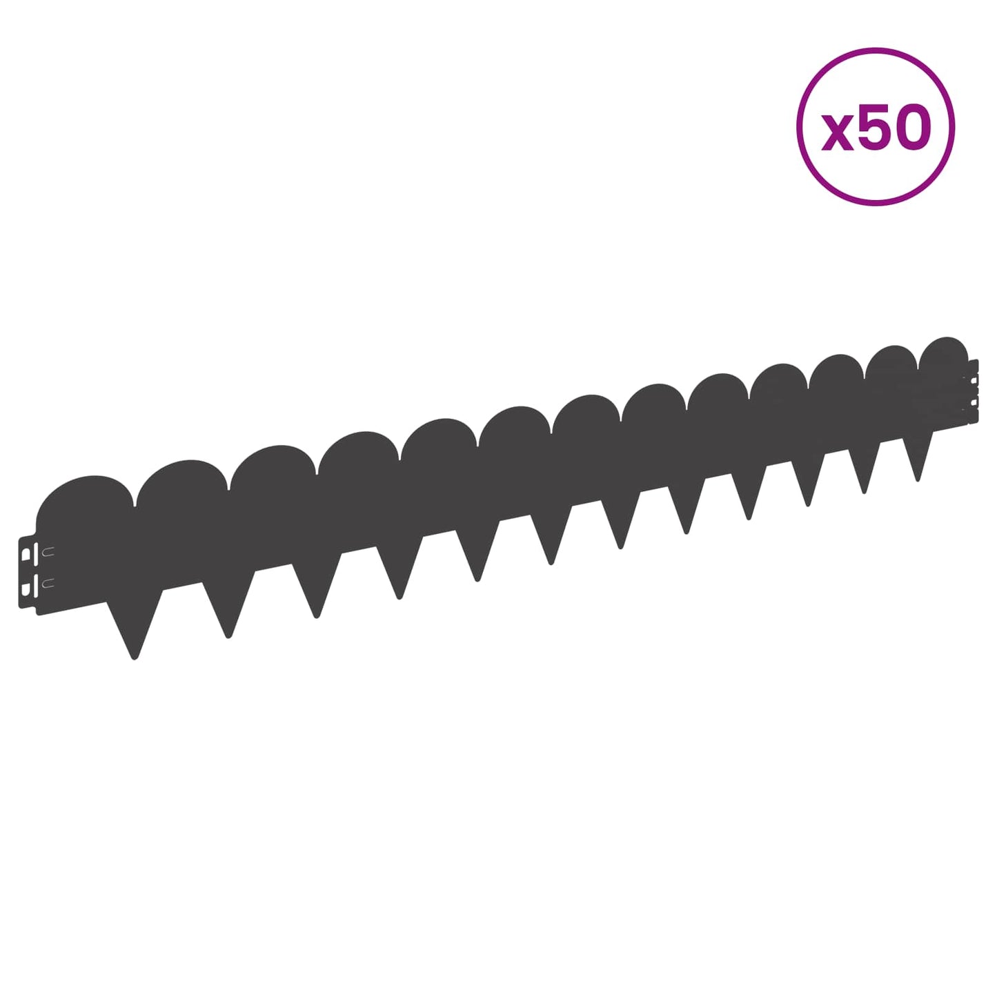 Plænekant 50 pcs 103 x 15 cm Stål Sort