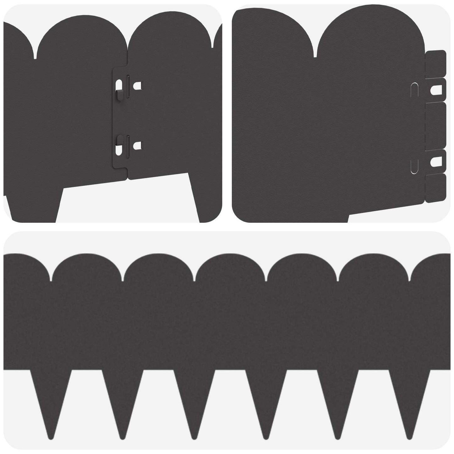 Plænekant 30 pcs 103 x 20 cm Stål Sort